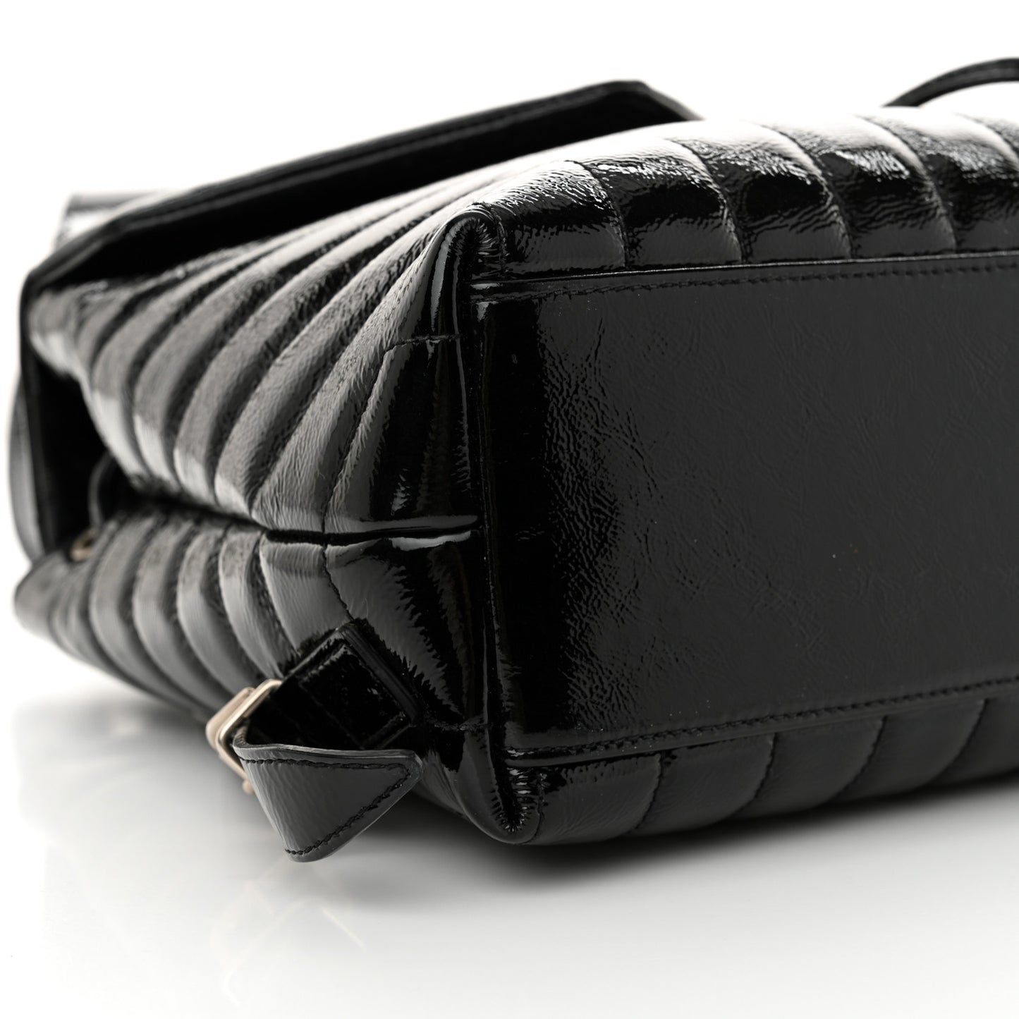 Patent Y Quilted Monogram Small Loulou Backpack Black