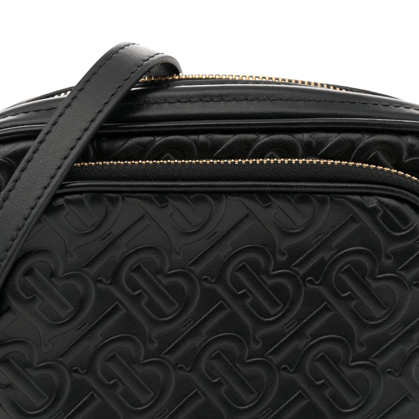 Calfskin Embossed Monogram Camera Chain Bag Black