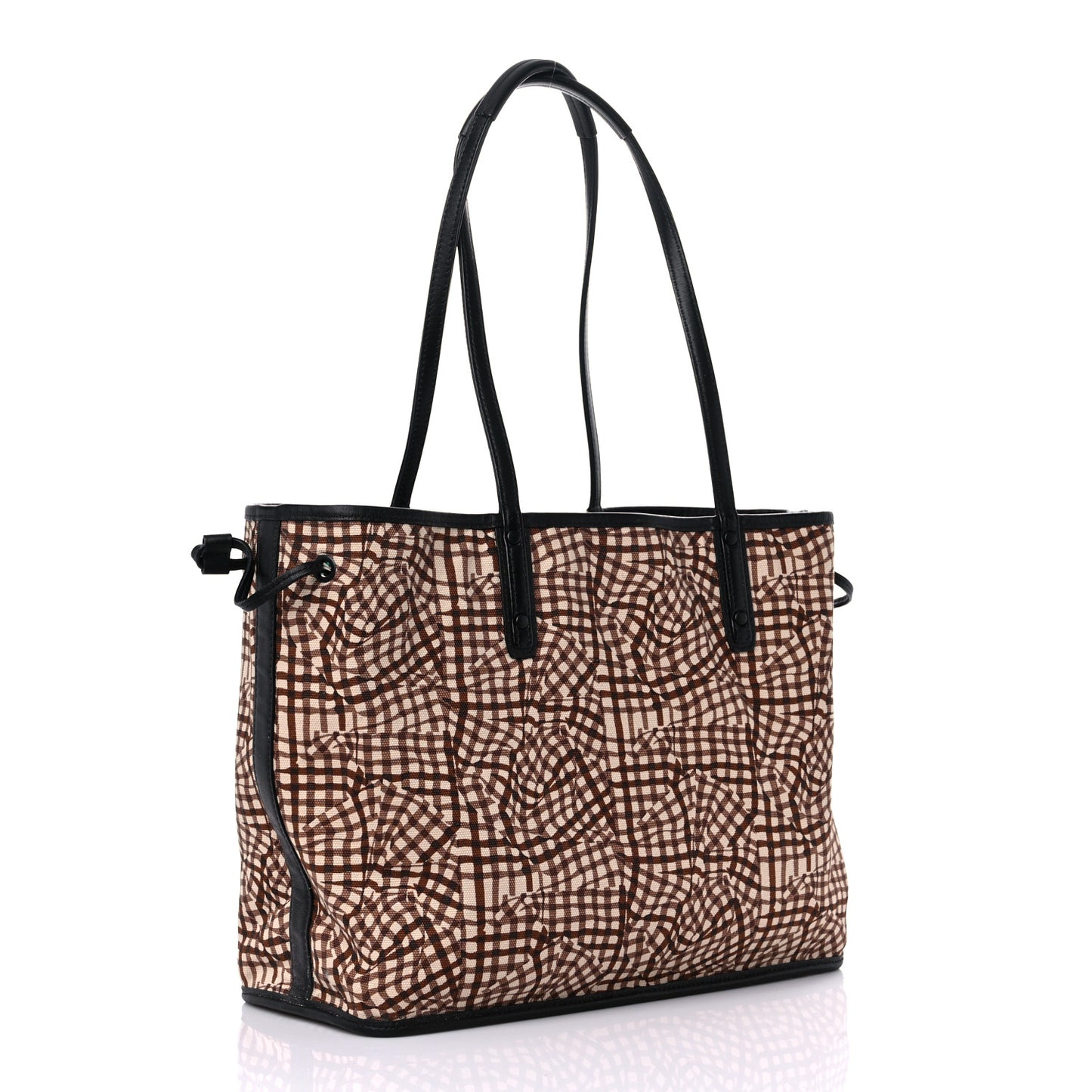 Visetos Calfskin Motif Rombi Lion Printed Reversible Shopper Tote Cognac