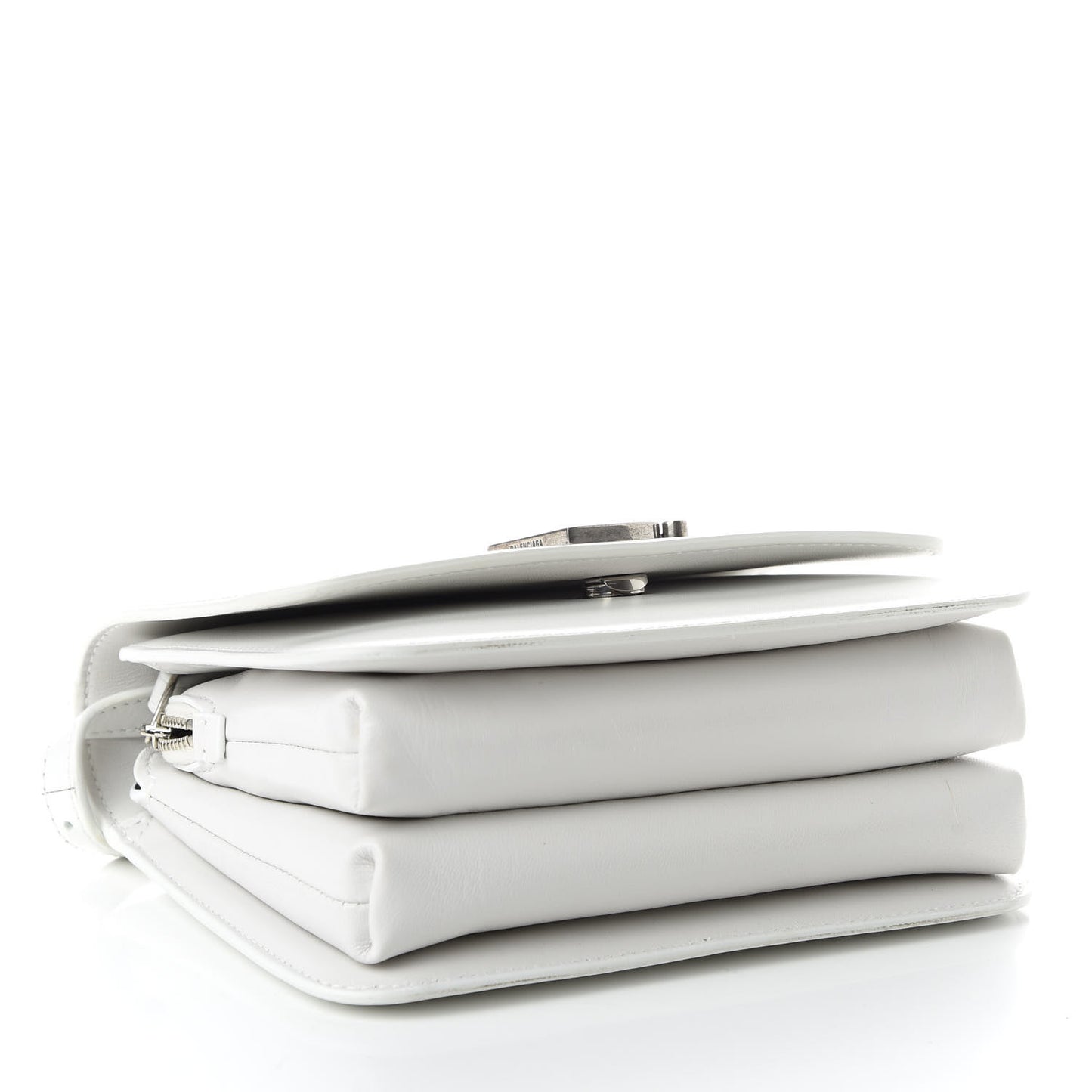 Shiny Box Calfskin Small B Bag White