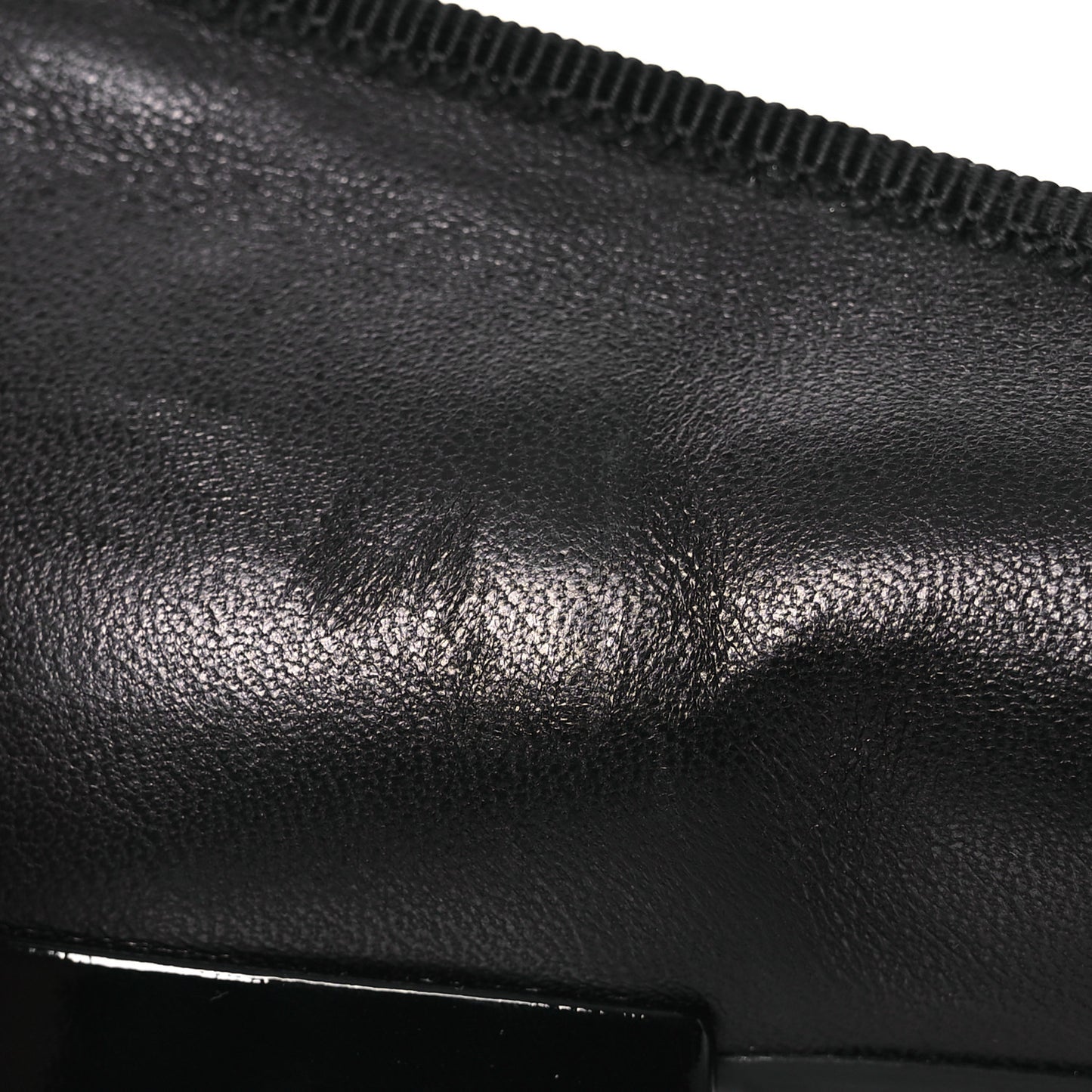 Nappa Vernice Cap Toe Logo Bow Ballerina Flats 40 Black