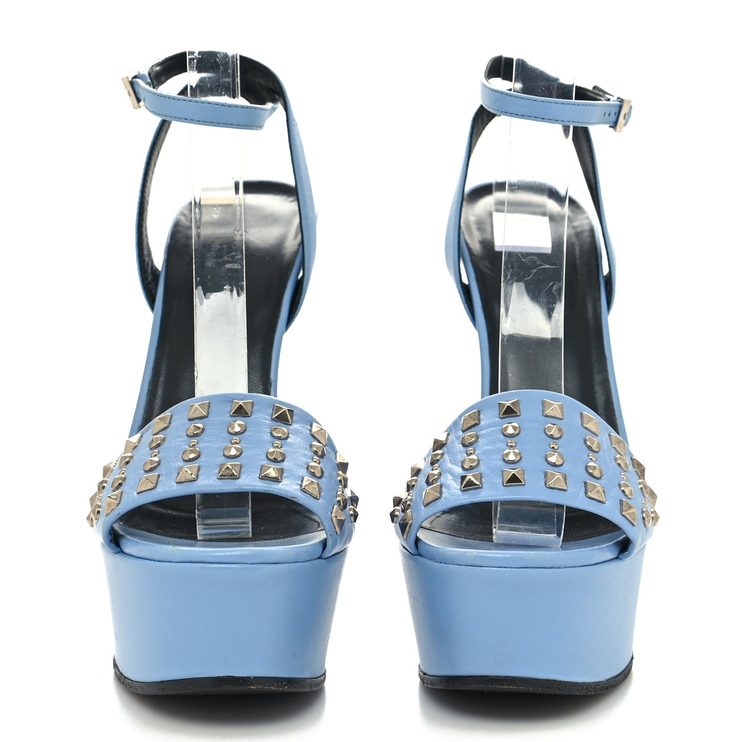Malaga Kid Studded Leila Ankle Strap Platform Sandals 36.5 Blue