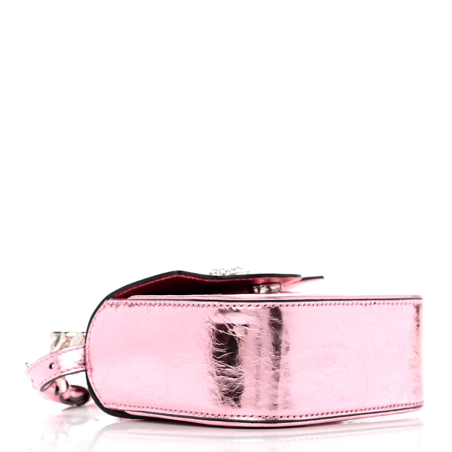 Metallic Crackled Lambskin Mini La Medusa Bag Pink