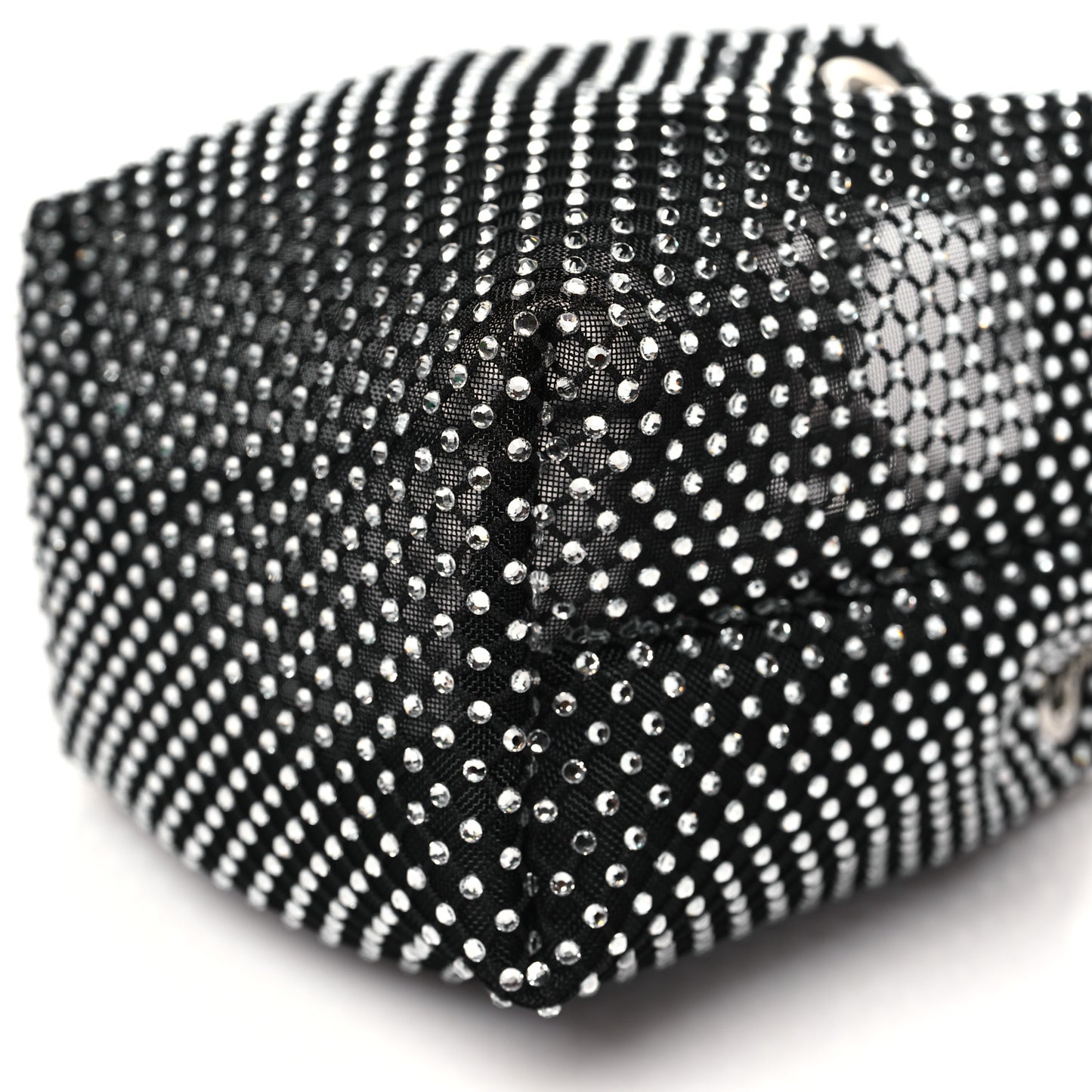 Mesh Crystal Bon Bon Bag Black