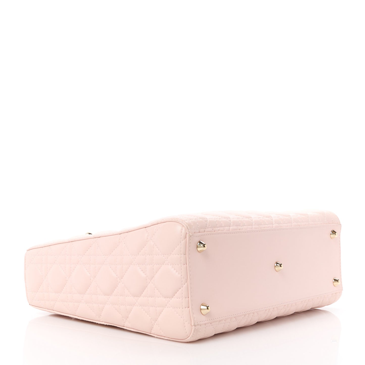 CHRISTIAN DIOR Lambskin Cannage Large Lady Dior Light Pink