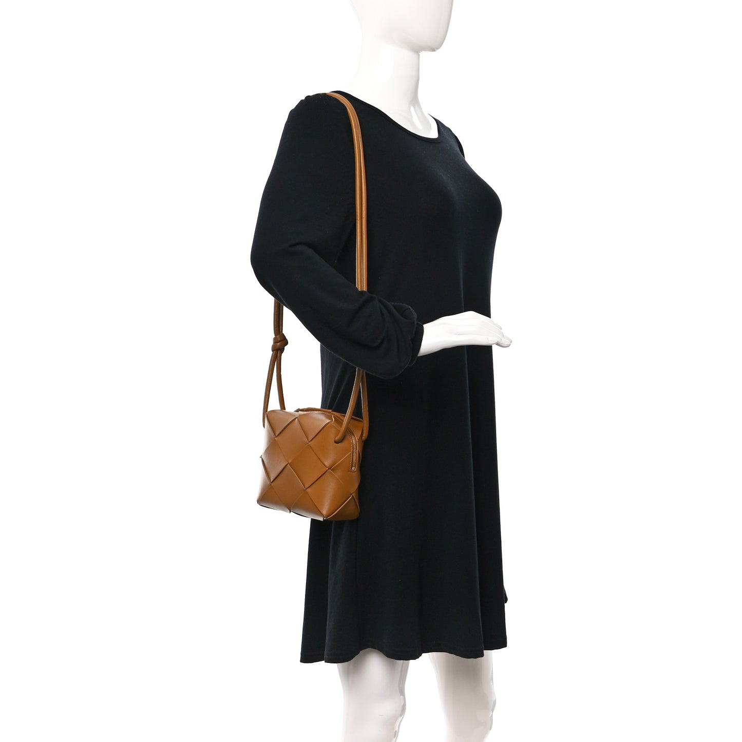 Lambskin Maxi Intrecciato Mini Cassette Camera Bag Acorn