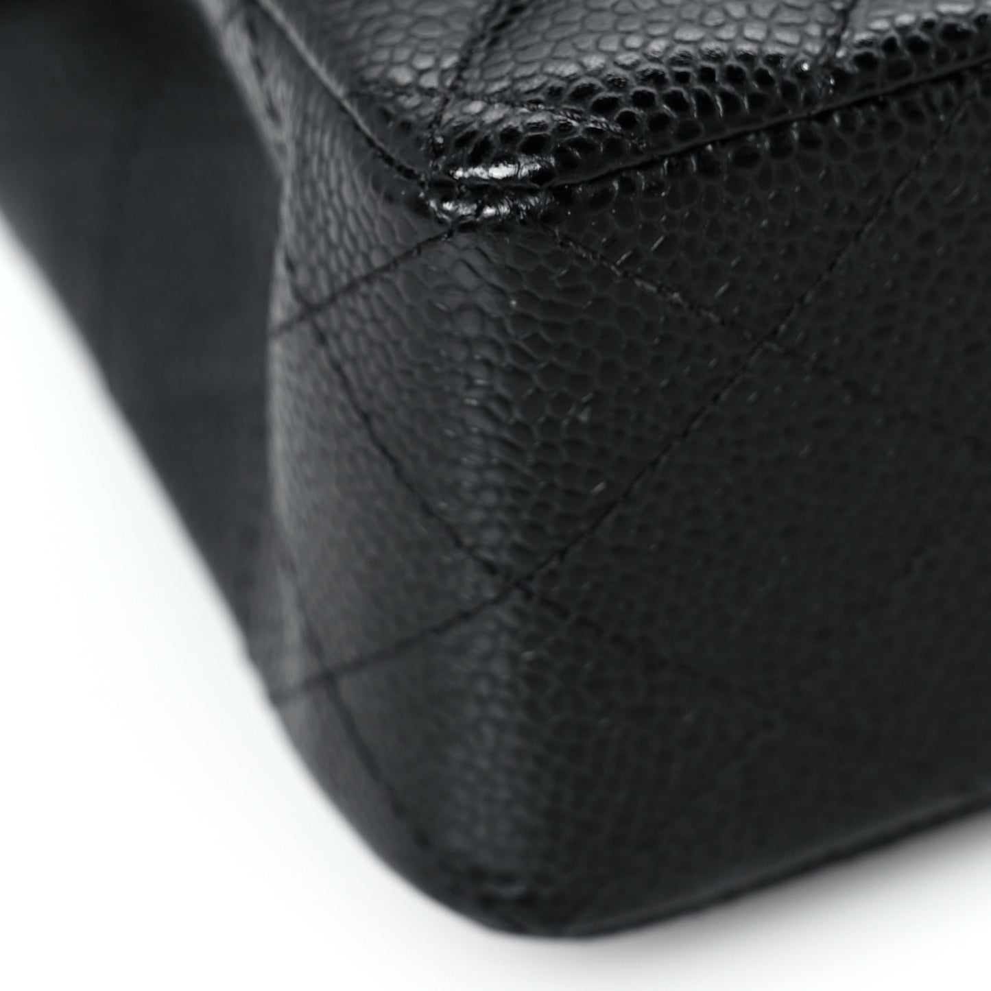 Caviar Quilted Small Double Flap Black