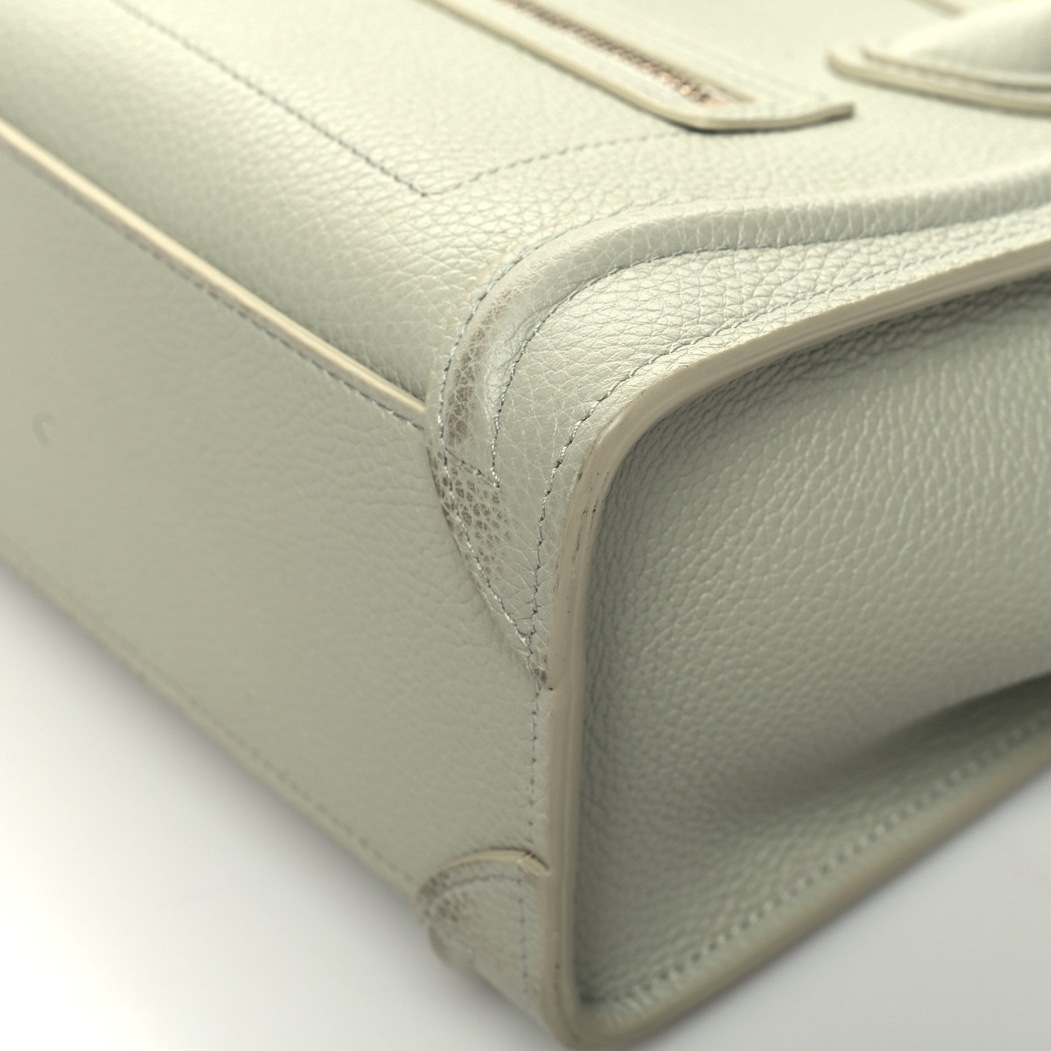 Celine Drummed Calfskin Nano Luggage Vert D'eau 11 of 18
