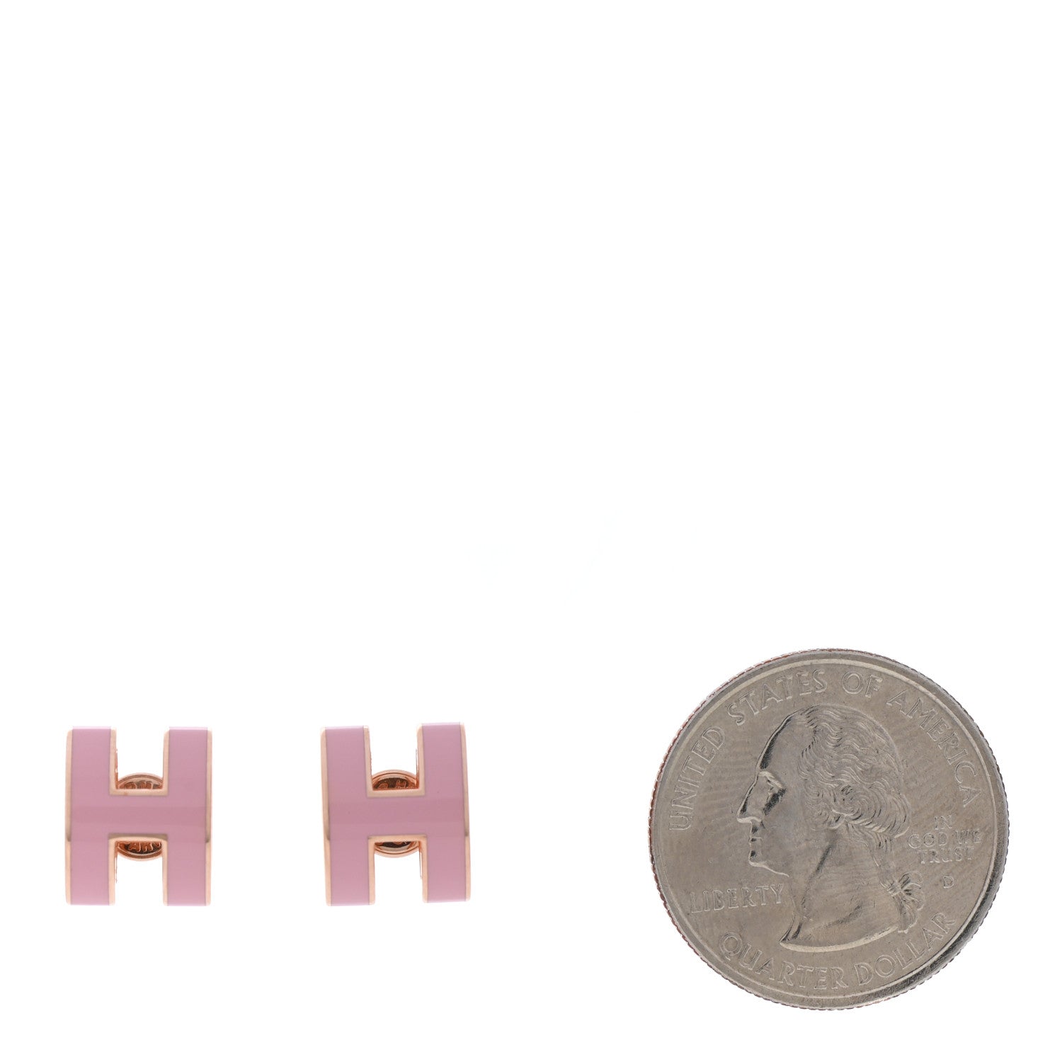 Hermes Rose Gold Lacquered Pop H Earrings Rose Dragee 2 of 5