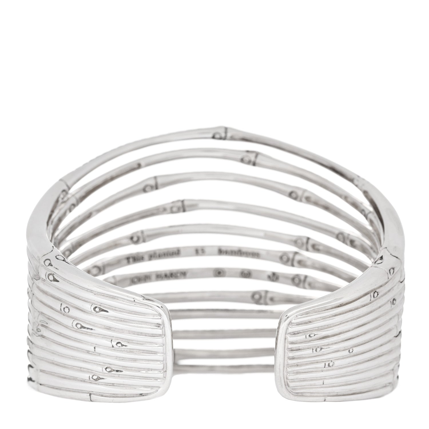 John Hardy Sterling Silver Black Sapphire Wide Bamboo Lava Flex Cuff Bracelet 2 of 3