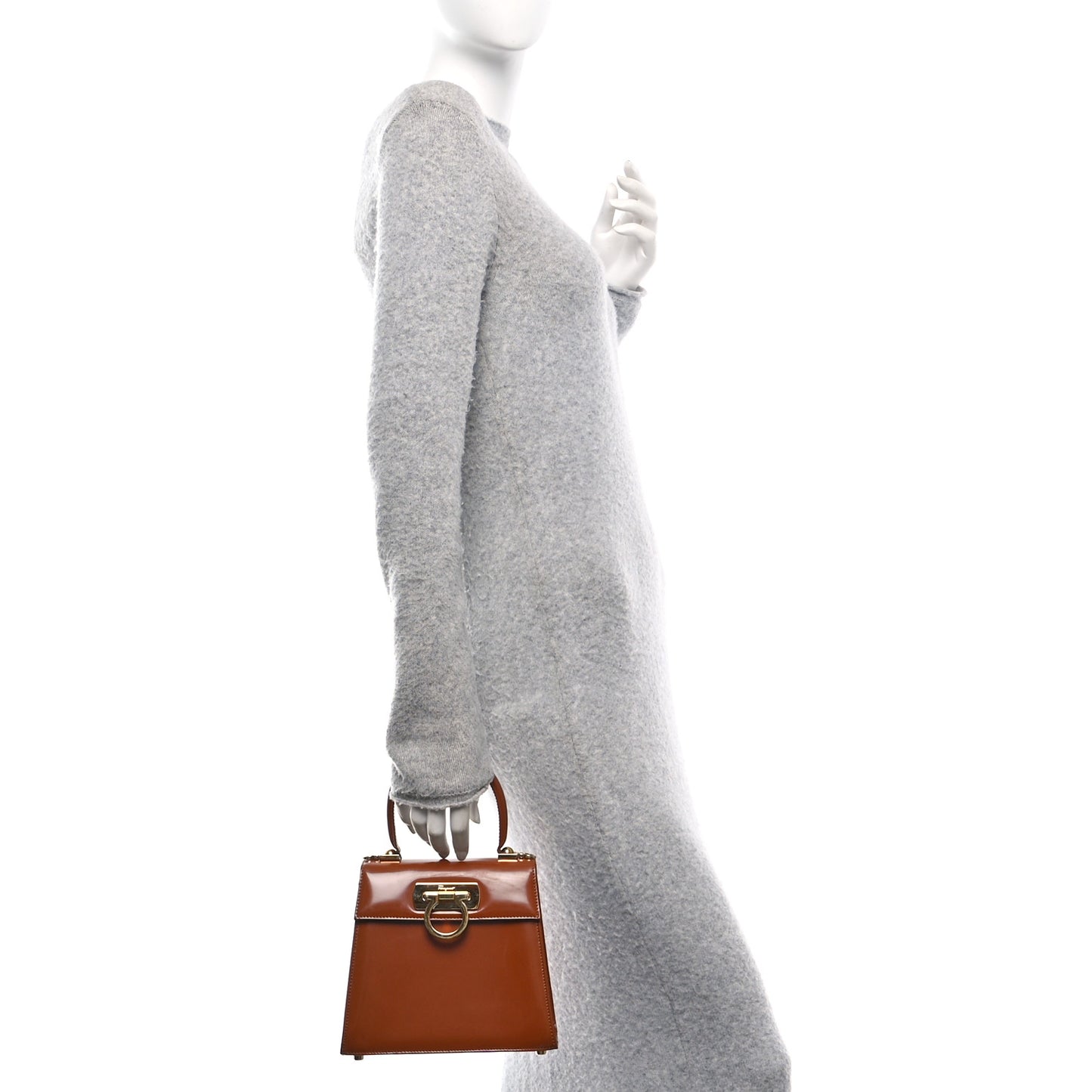 Brushed Off Calfskin Small Iconic Top Handle Cuoio
