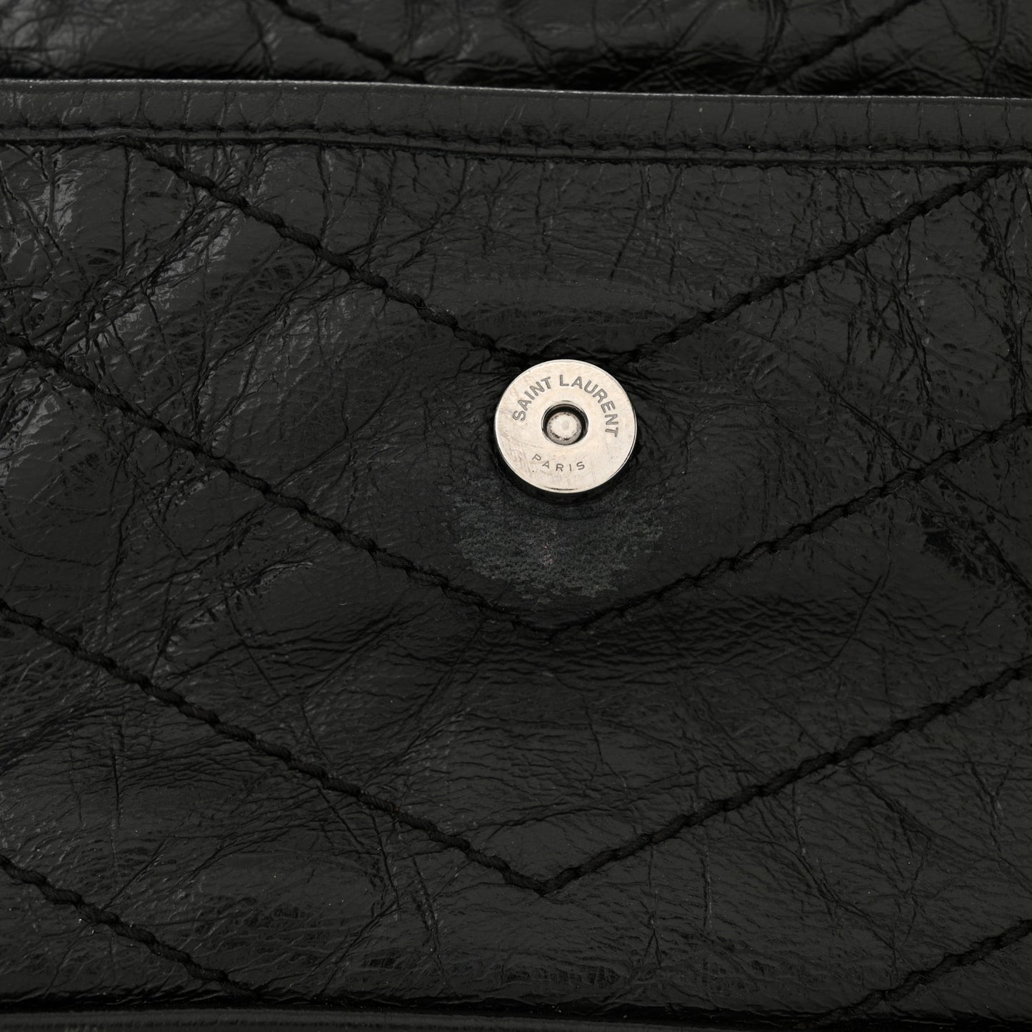 Crinkled Calfskin Matelasse Monogram Baby Niki Chain Satchel Black