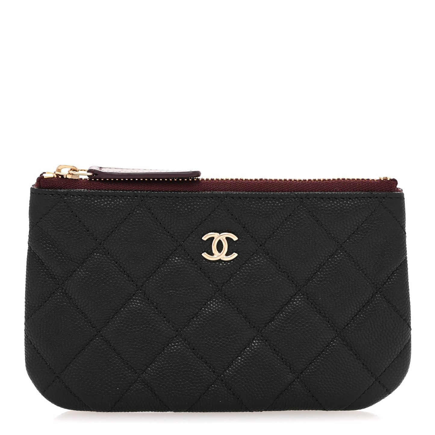 Caviar Quilted Small Cosmetic Case Black