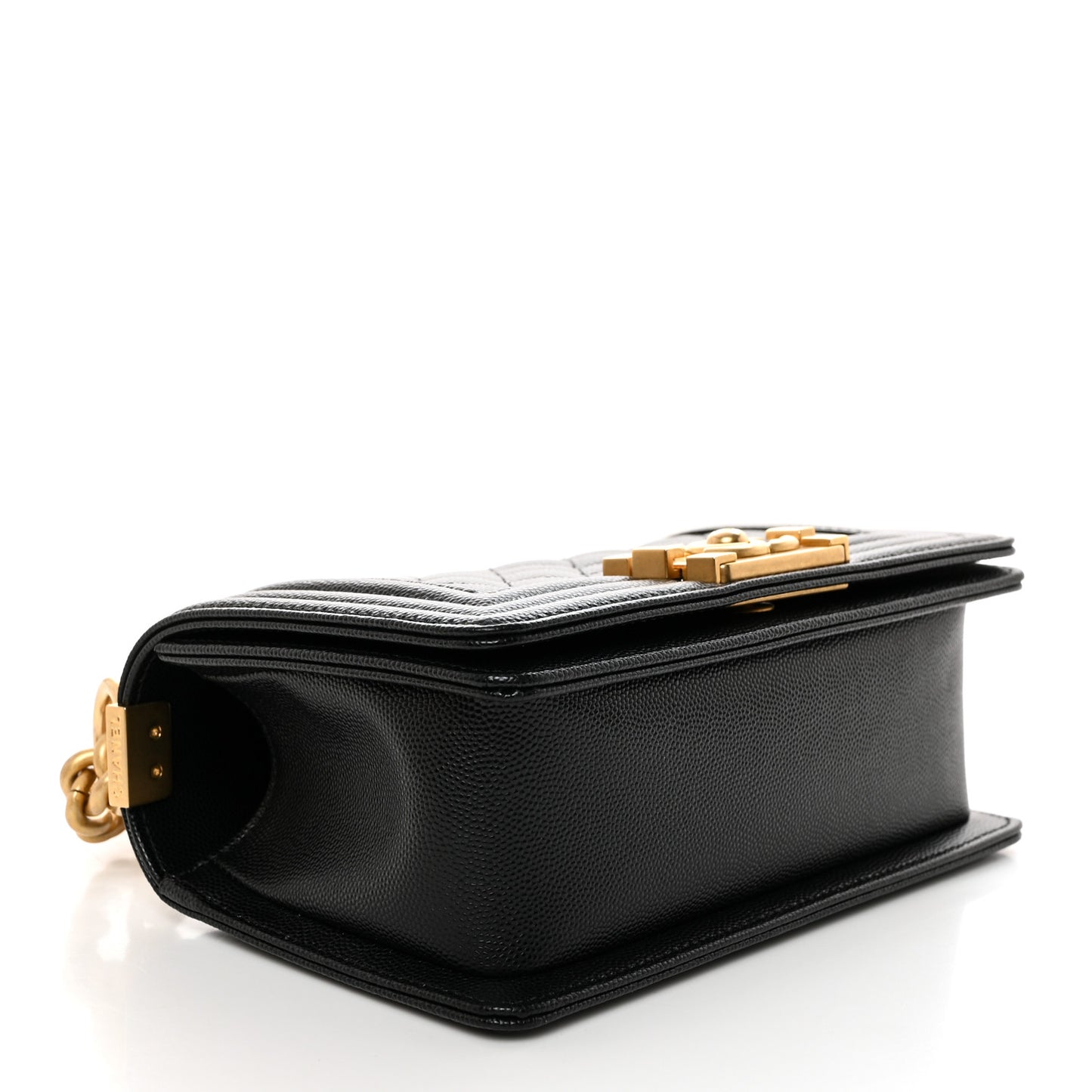 Caviar Quilted Small Boy Flap Black