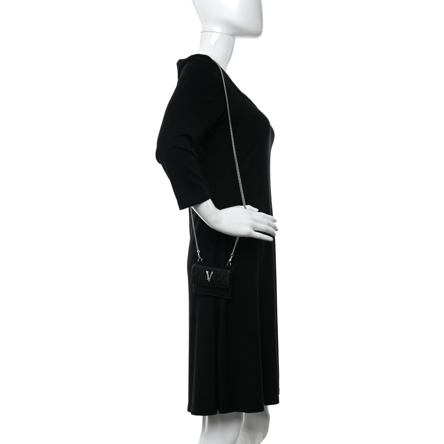 Nappa Quilted Virtus Evening Bag Black