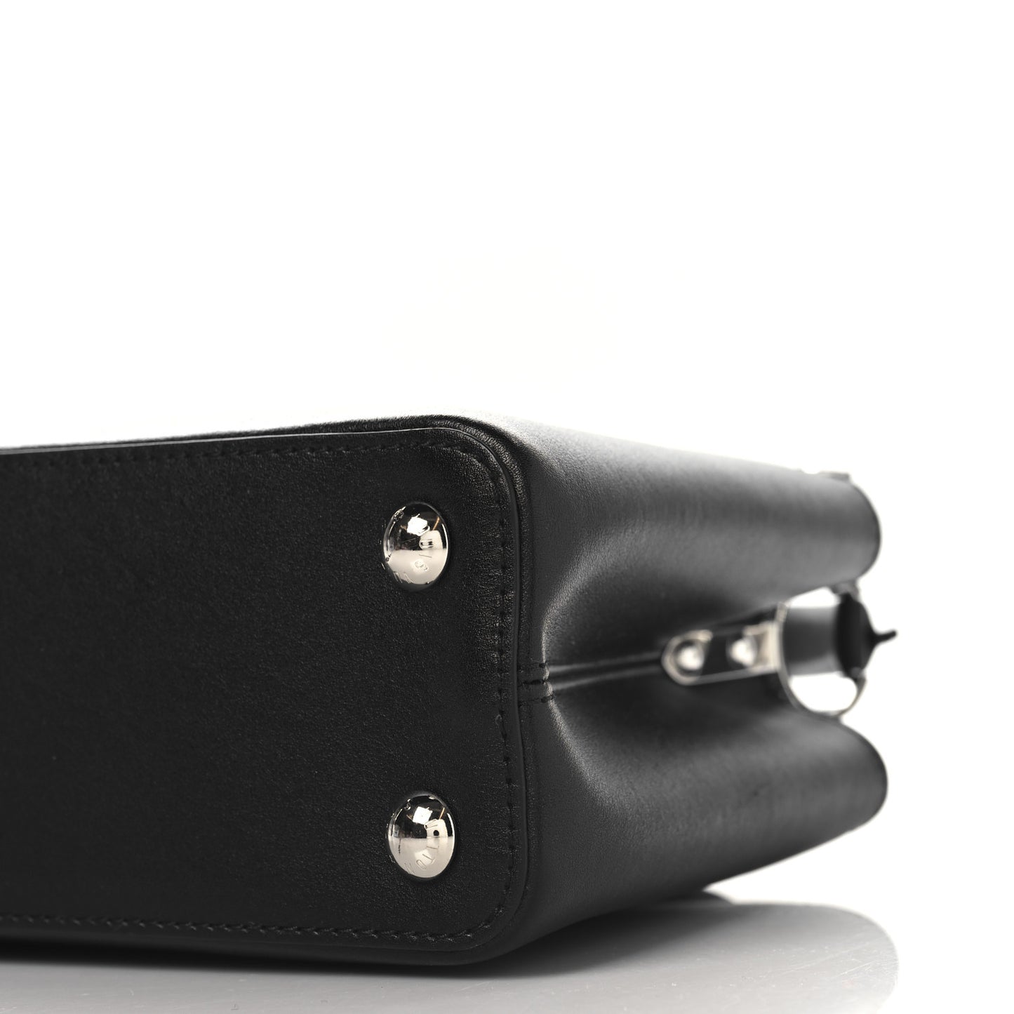 Smooth Calfskin Crystal Flowers Capucines BB Black