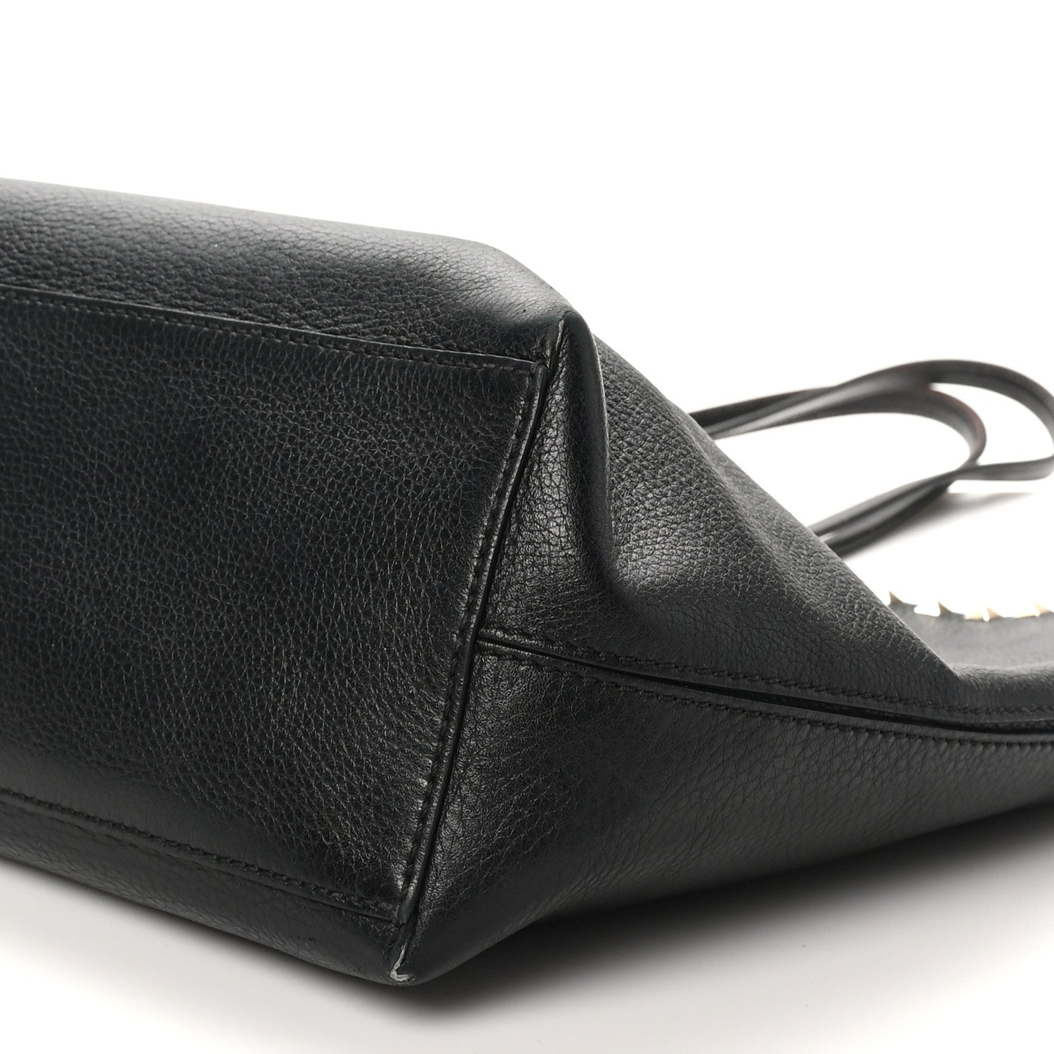 Valentino Garavani Grained Calfskin Rockstud Shoulder Tote Black 9 of 11