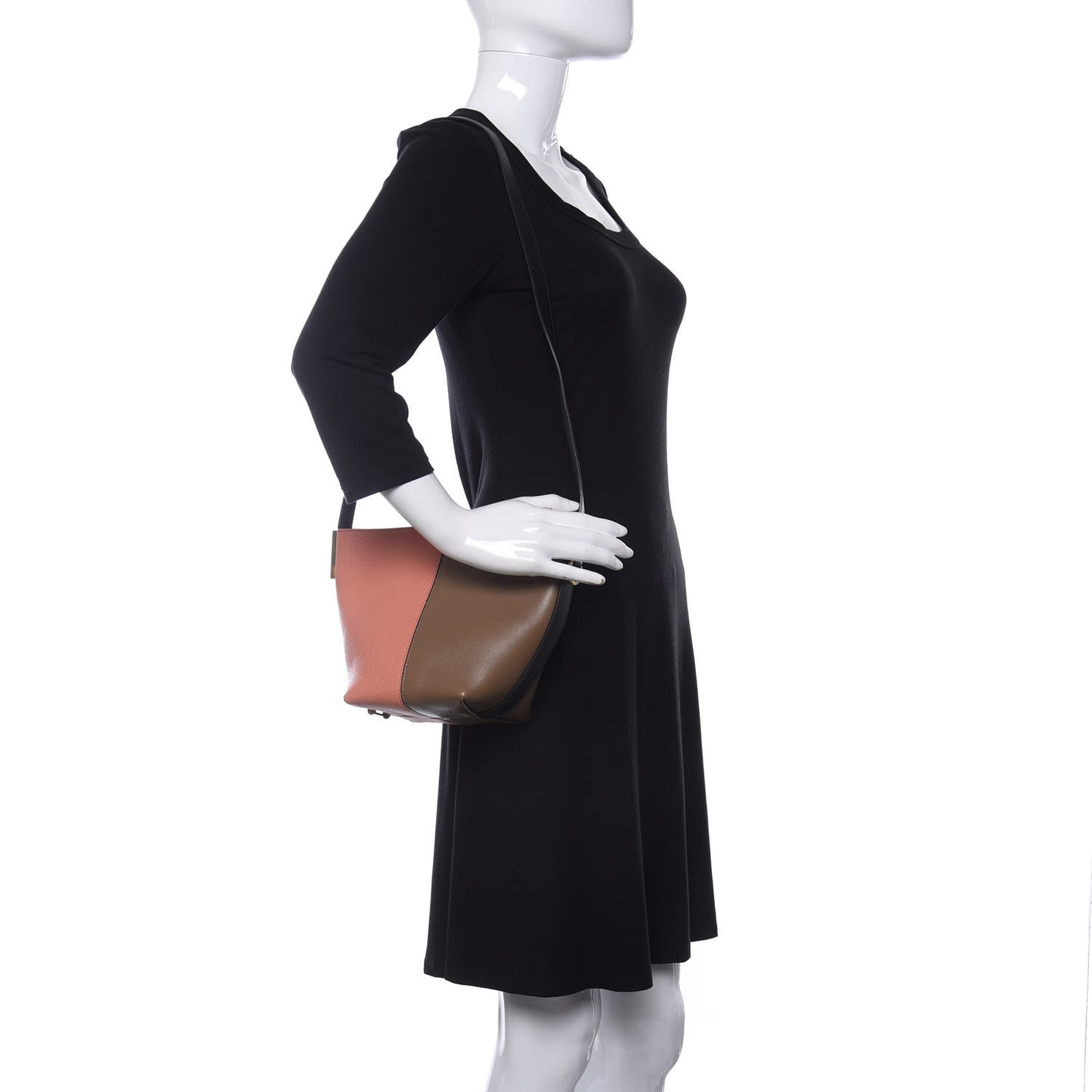 Sugar Goatskin Calfskin Mini GV Bucket Bag Coral Taupe