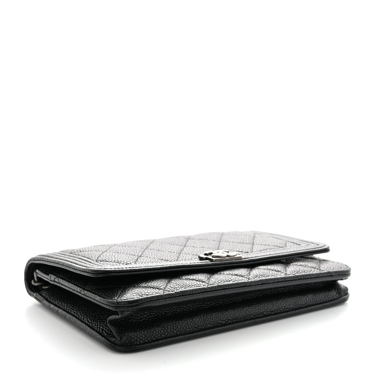 Caviar Quilted Boy Wallet On Chain WOC Black