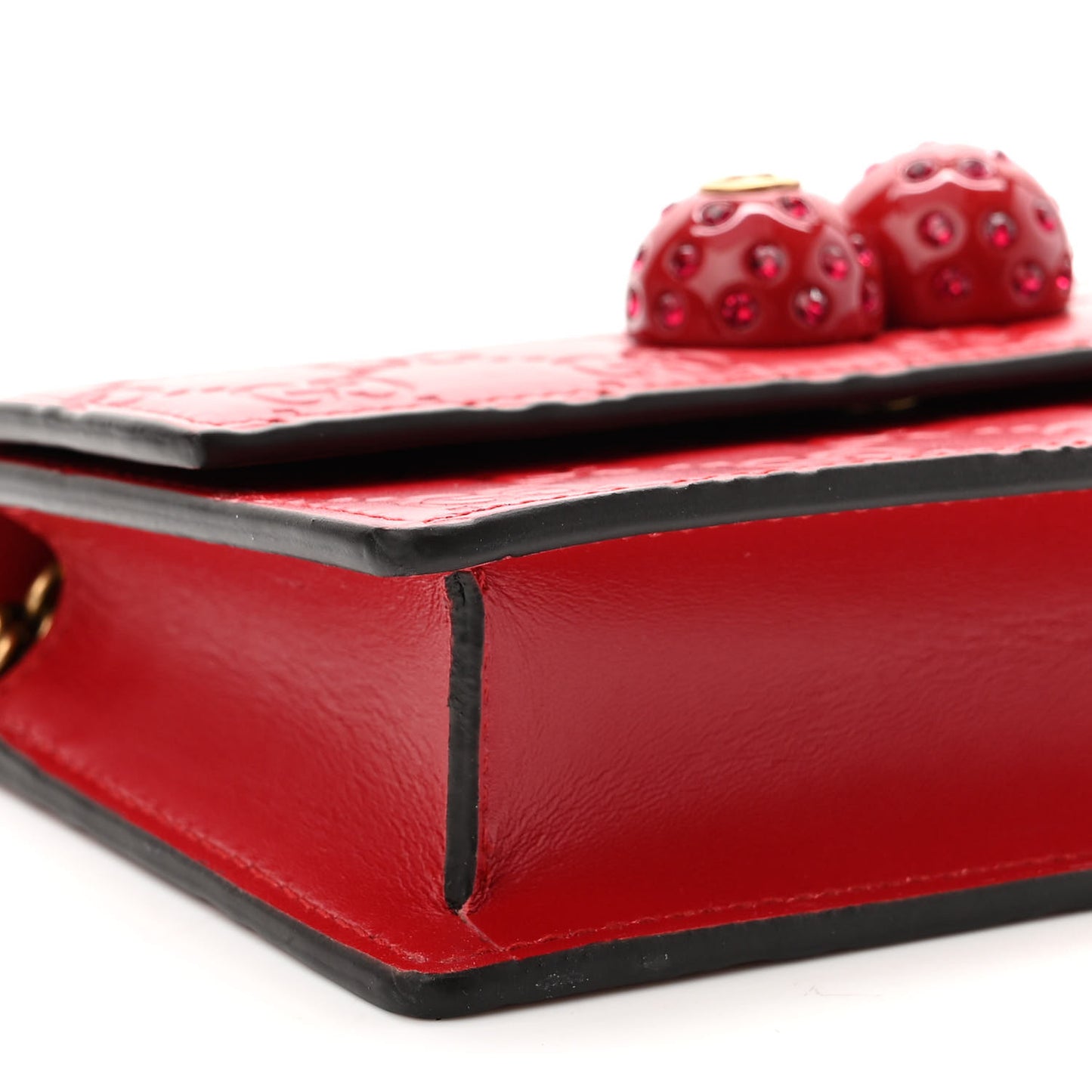 Guccissima Mini Cherry Chain Bag Hibiscus Red