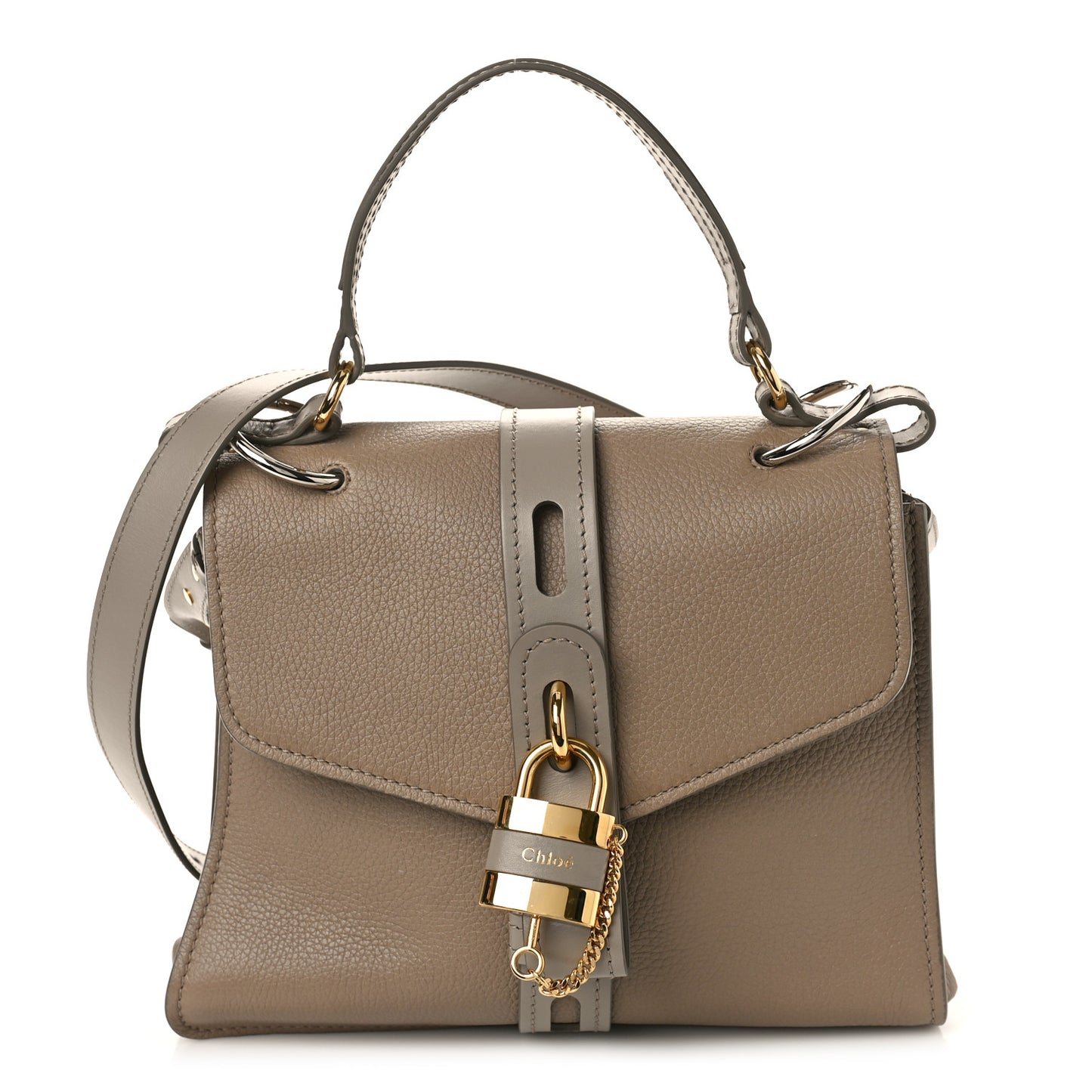 Shiny Grained Calfskin Small Aby Day Shoulder Bag Motty Grey