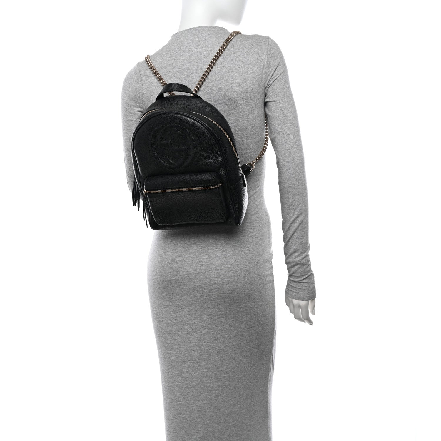 Gucci Pebbled Calfskin Soho Chain Backpack Black 2 of 11