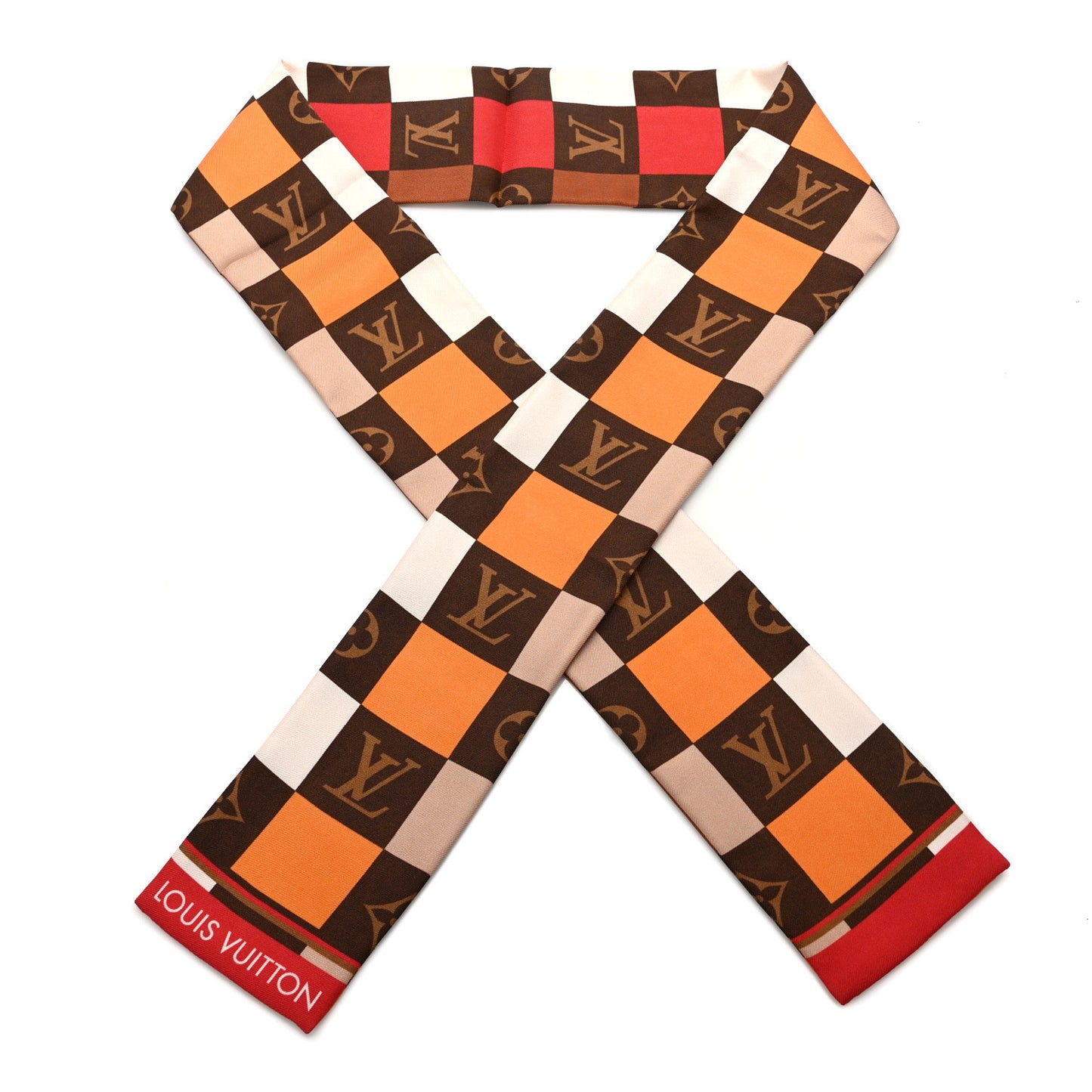 Silk Monogram Check Bandeau Beige