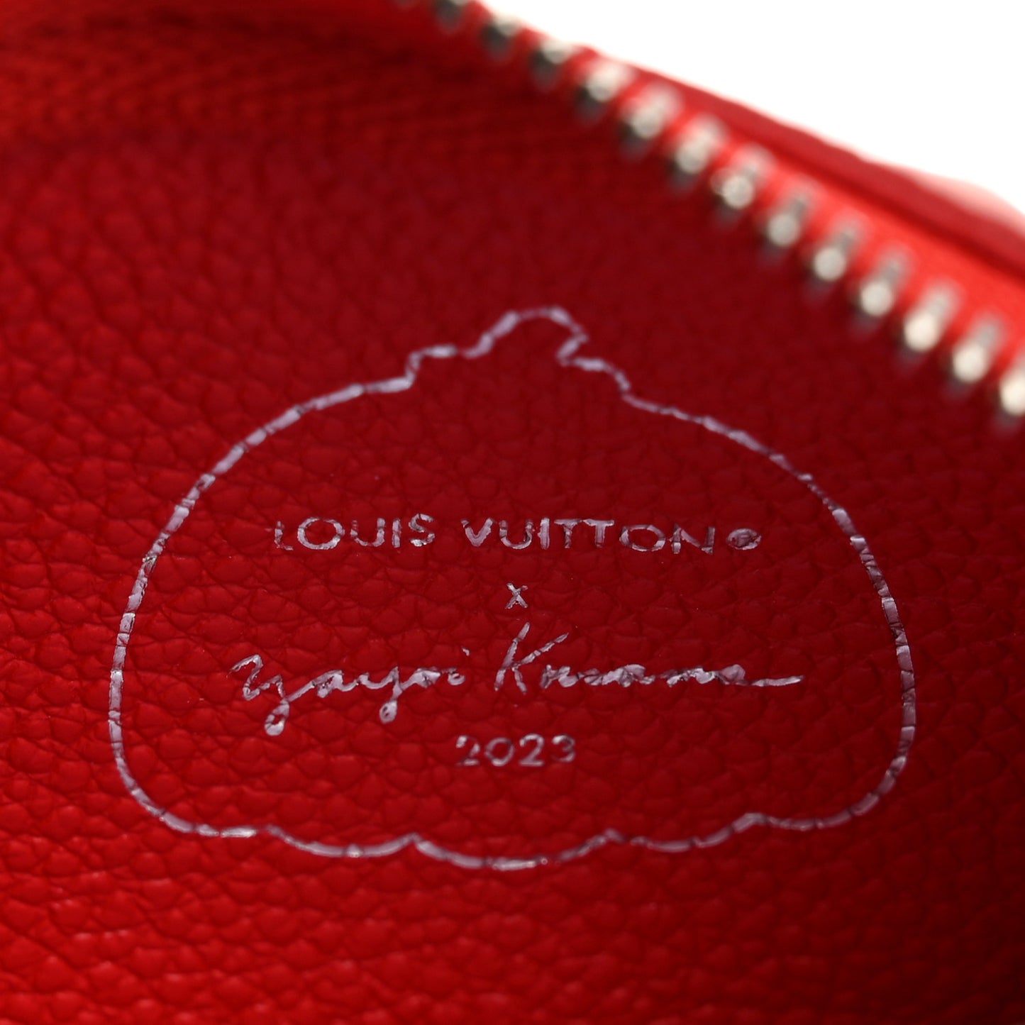 LV X YK Empreinte Infinity Dots Key Pouch Red White