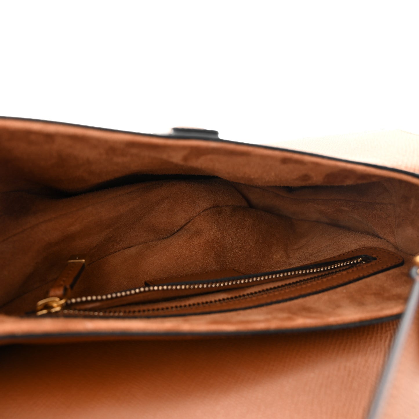 Grained Calfskin Saddle Bag Camello