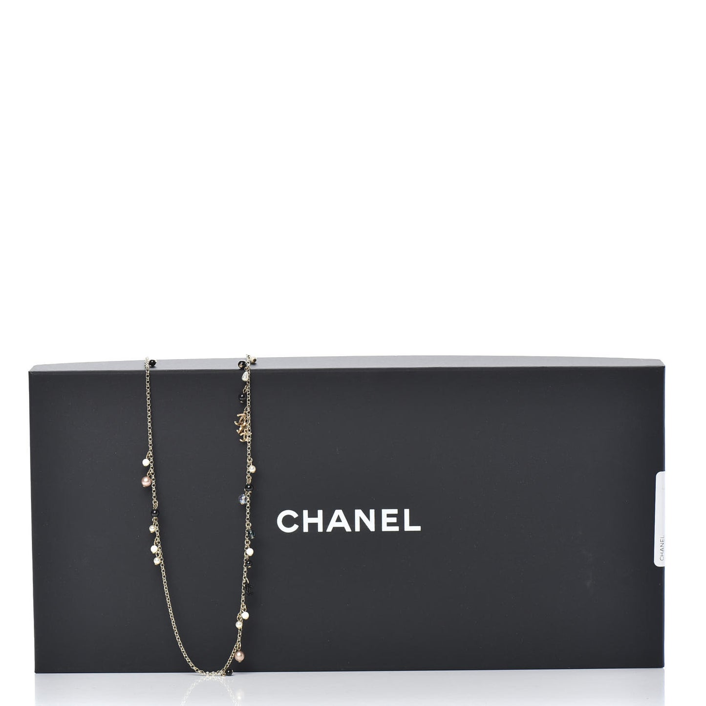 Resin Bead Pearl CC Necklace Gold