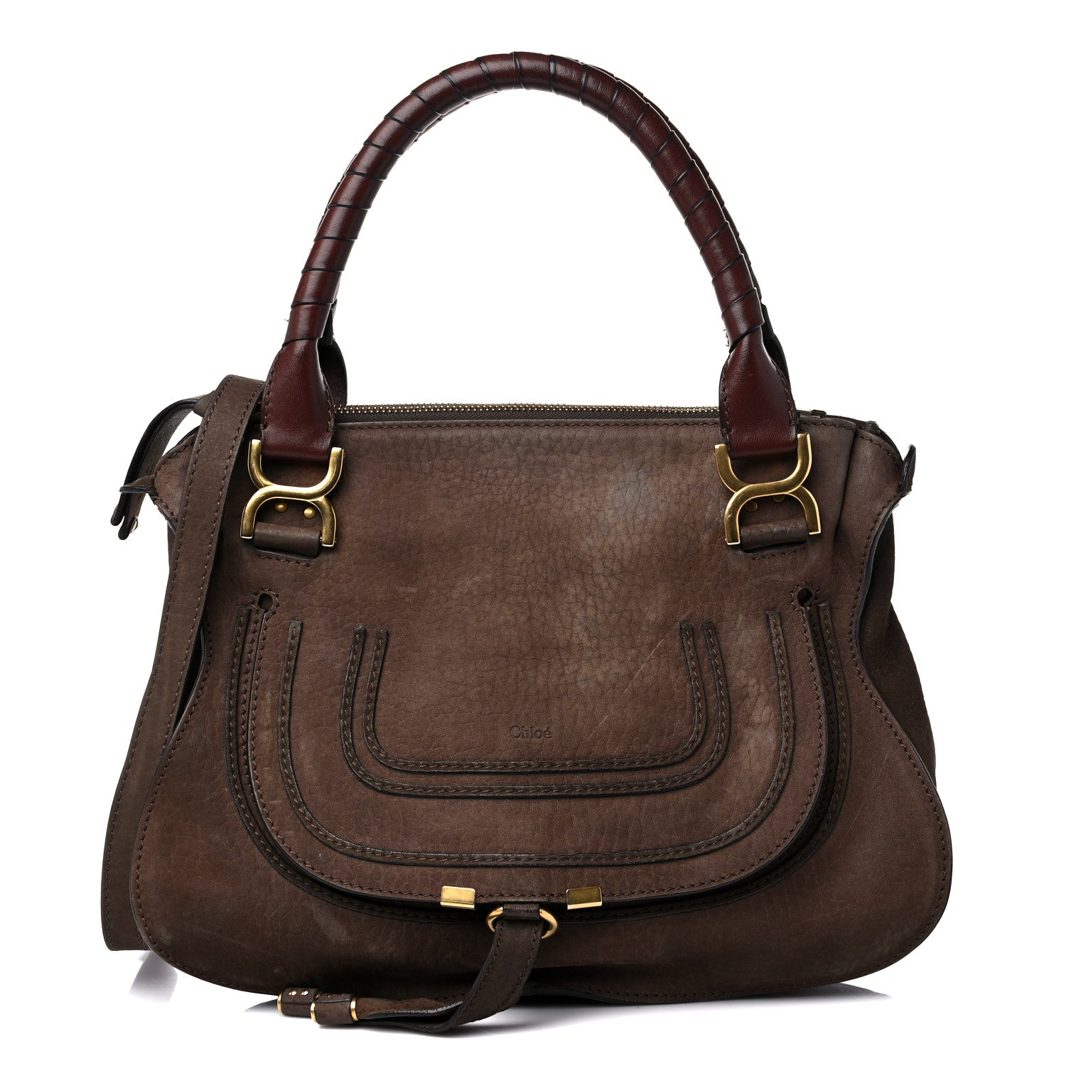 Chloe Nubuck Medium Marcie Satchel Dark Brown 1 of 22