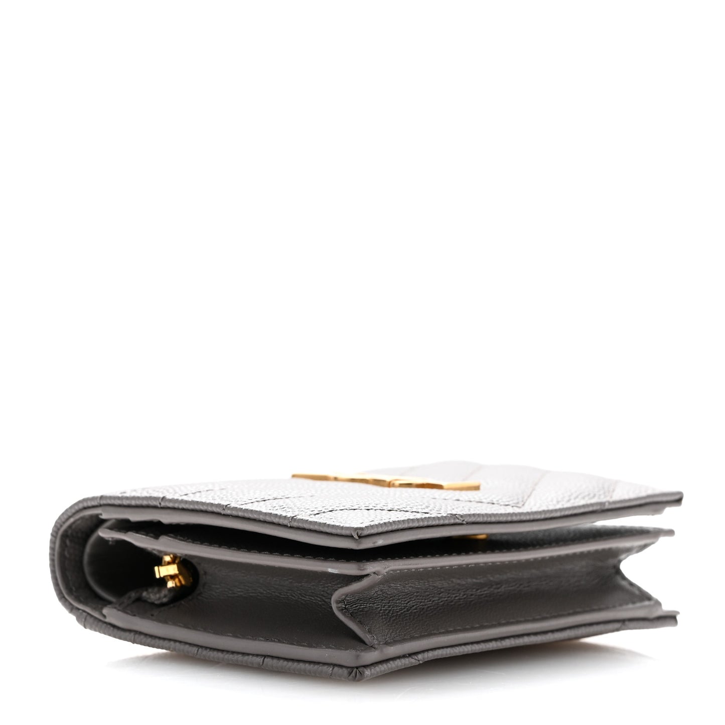 Grain De Poudre Matelasse Chevron Monogram Flap Card Case Storm