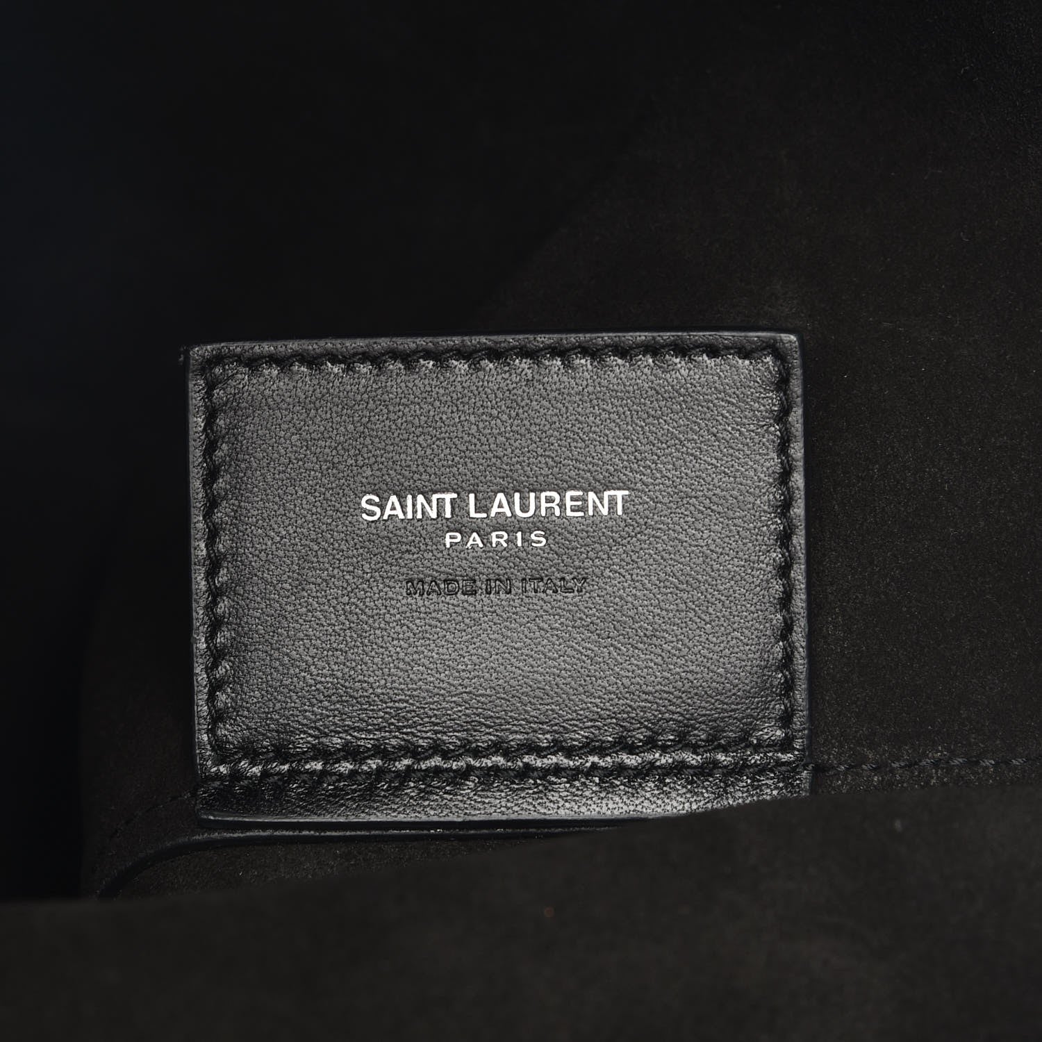 Saint Laurent Calfskin Crocodile Embossed Large Shopper Tote Black 6 of 7