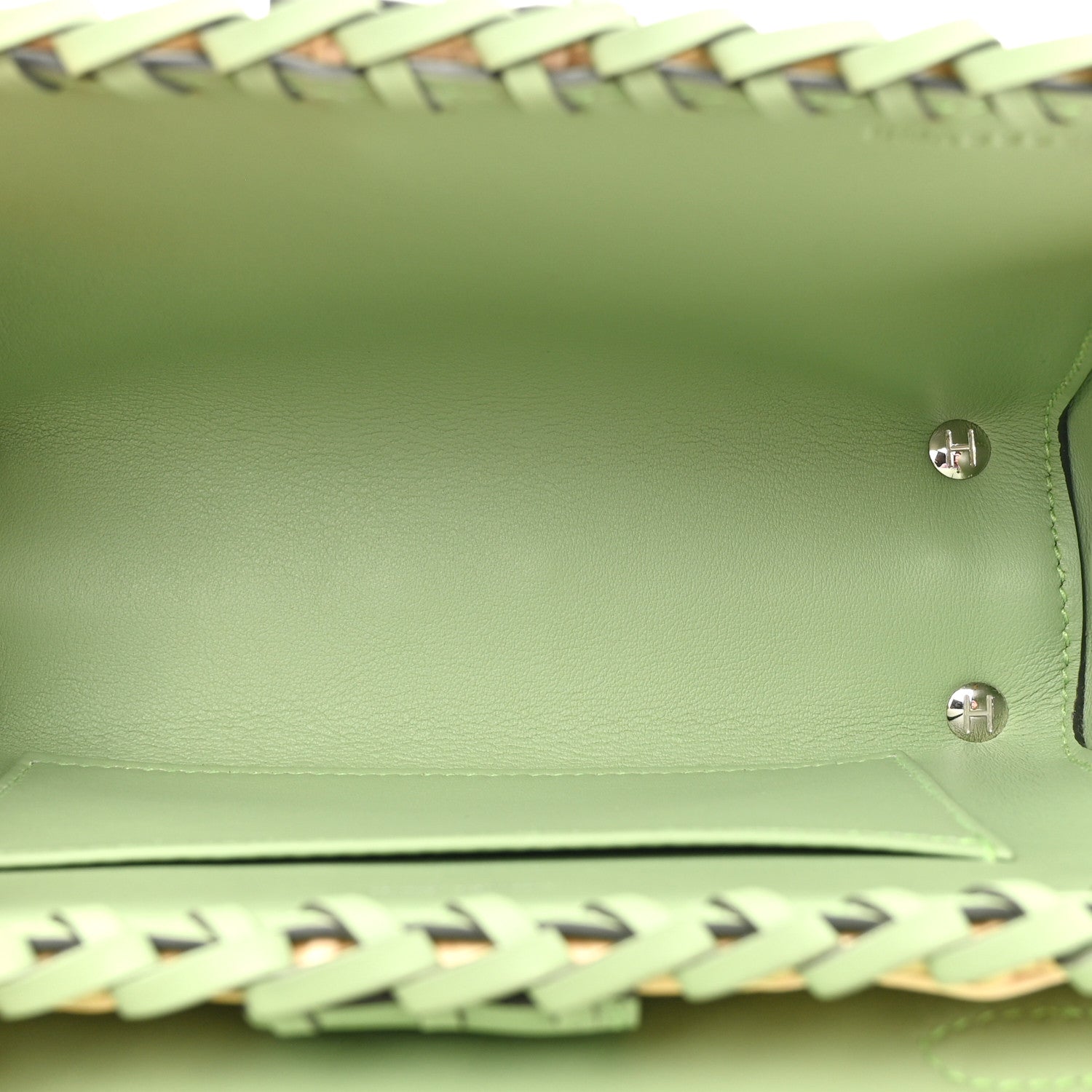 Hermes Wicker Swift Picnic Mini Kelly 20 Naturel Vert Criquet 5 of 12