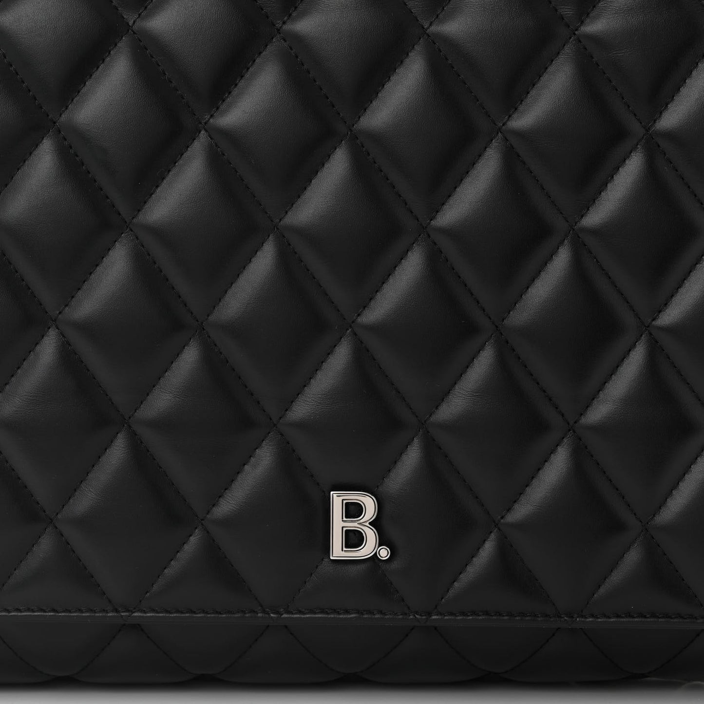 Nappa Calfskin Quilted Large Touch B Shoulder Bag Black