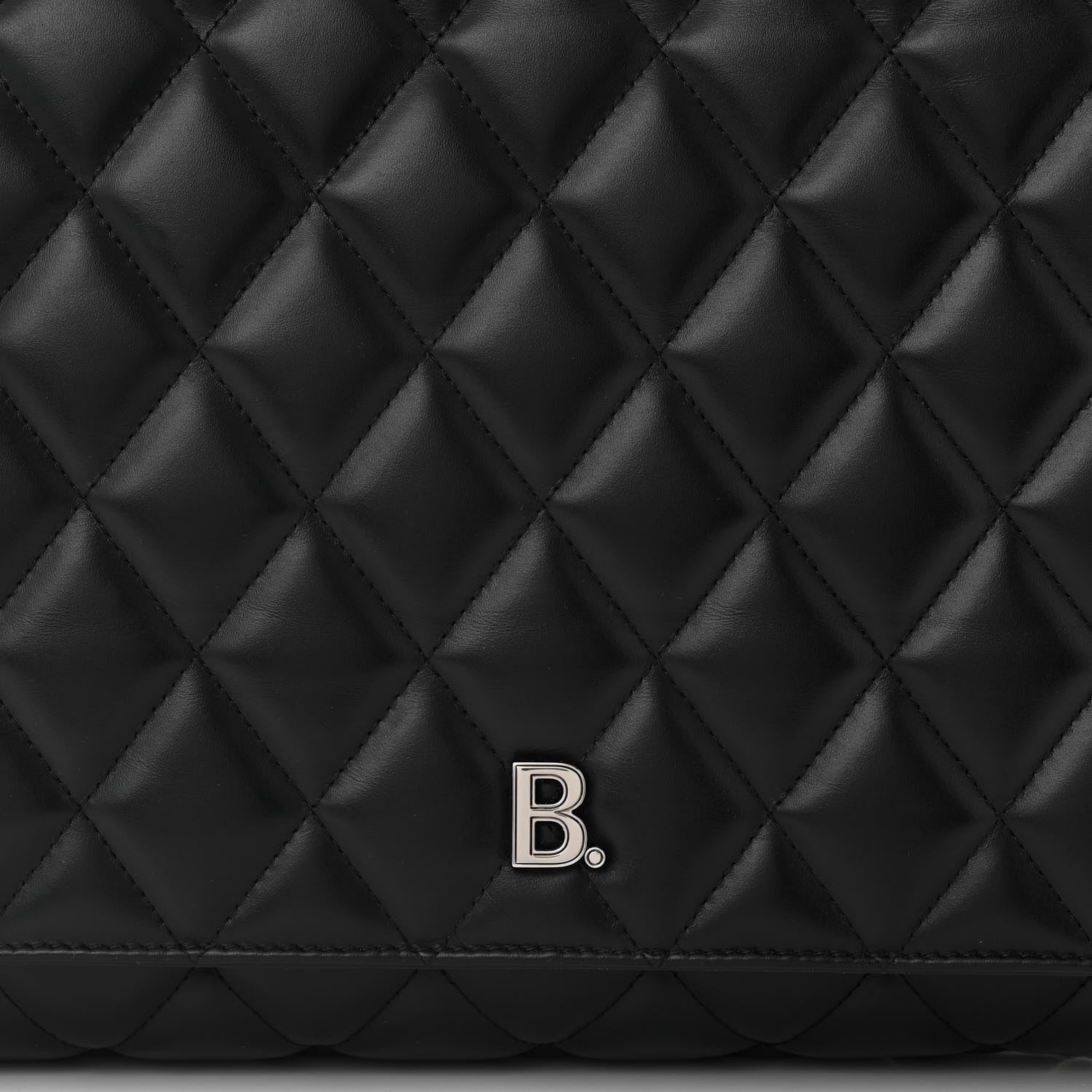 Balenciaga Nappa Calfskin Quilted Large Touch B Shoulder Bag Black 8 of 11