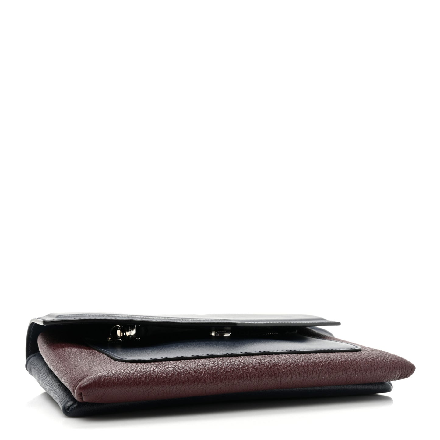 Calfskin Duetto Crossbody Bag Blue Burgundy