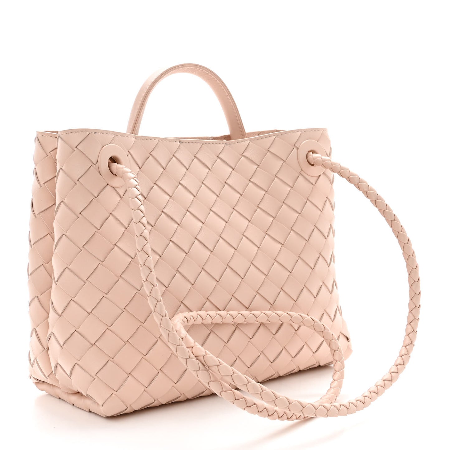 Nappa Intrecciato Small Andiamo Shoulder Bag Nude