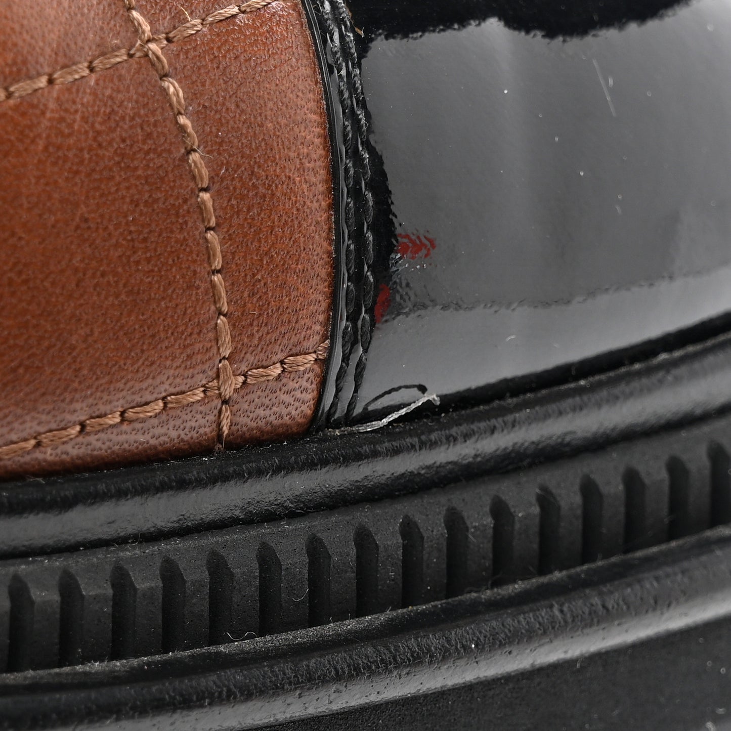 Calfskin Patent Cap Toe Quilted Short Boots 39 Brown Black