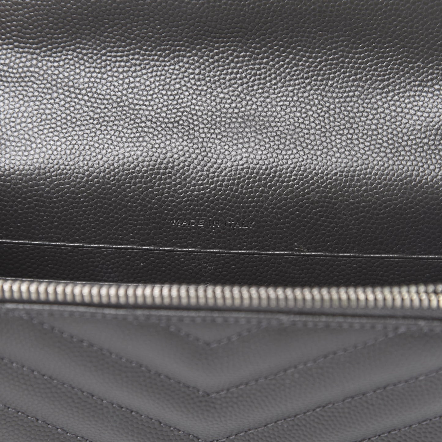 Grain De Poudre Matelasse Chevron Monogram Envelope Chain Wallet Coal