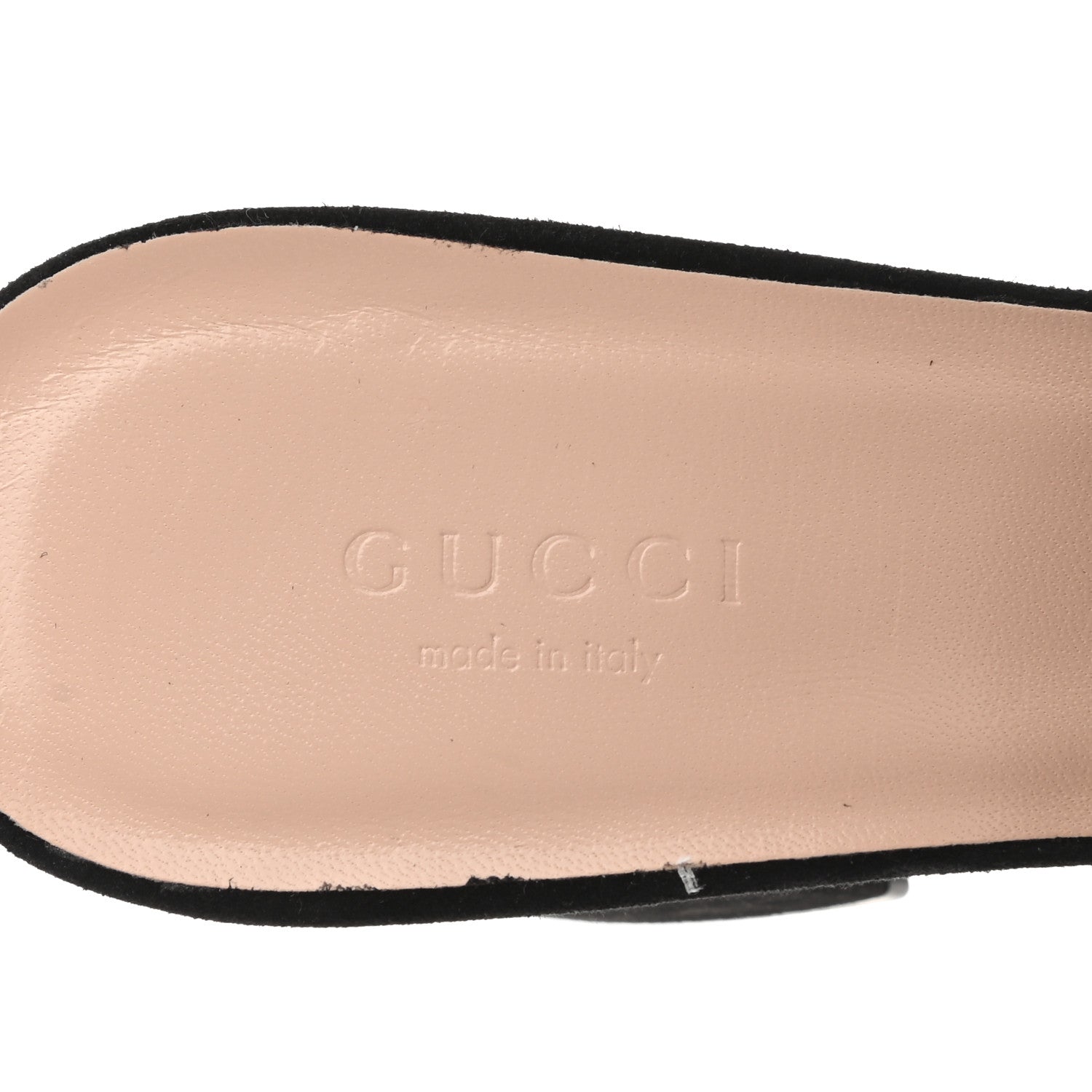 Gucci Kid Scamosciato GG Marmont Fringe 75mm Slide Sandals 39.5 Black 7 of 9