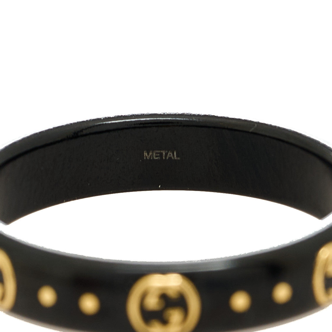 18K Yellow Gold Synthetic Corundum Icon Ring 55 7.25 Black