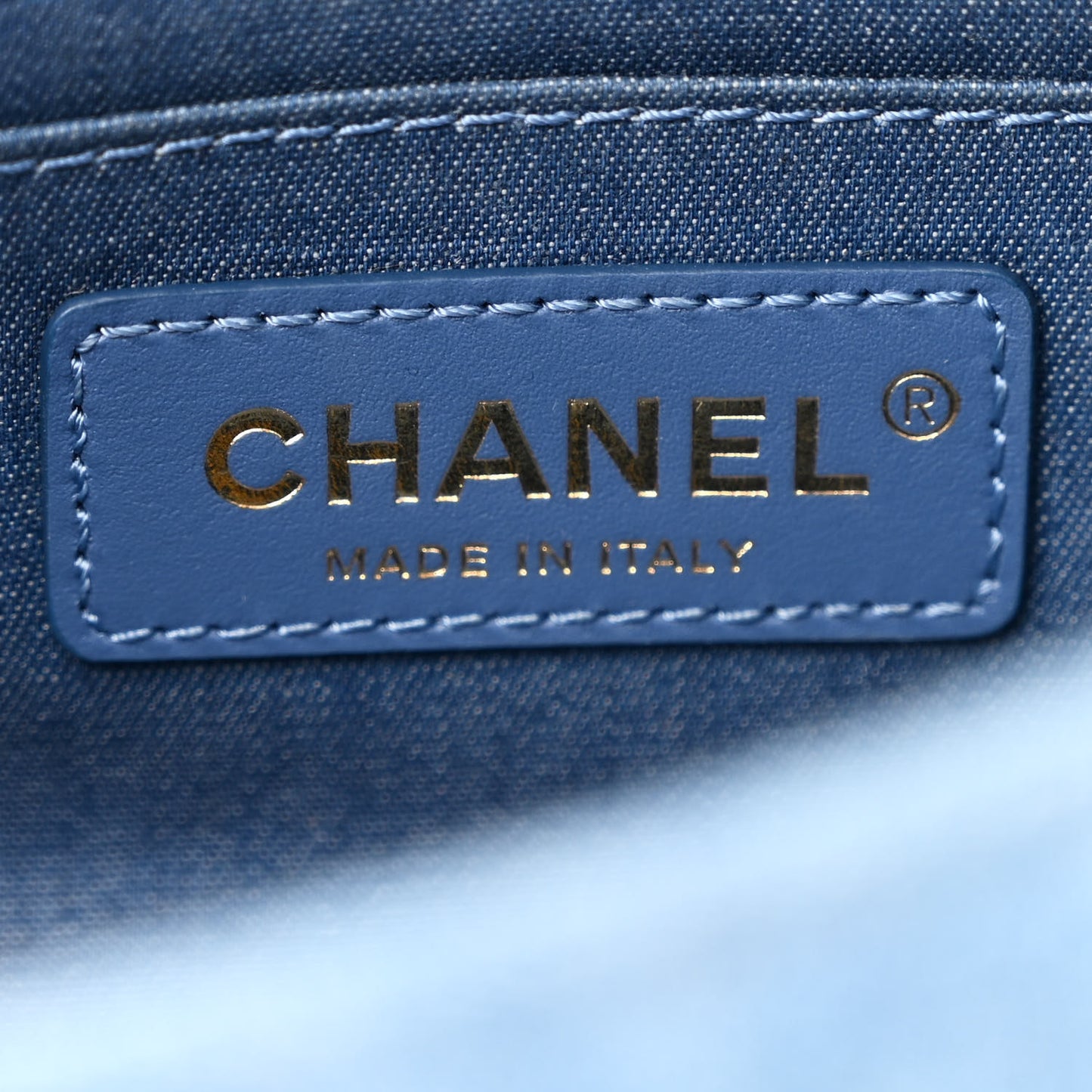 Denim Quilted Mini Pearl Crush Rectangular Flap Blue