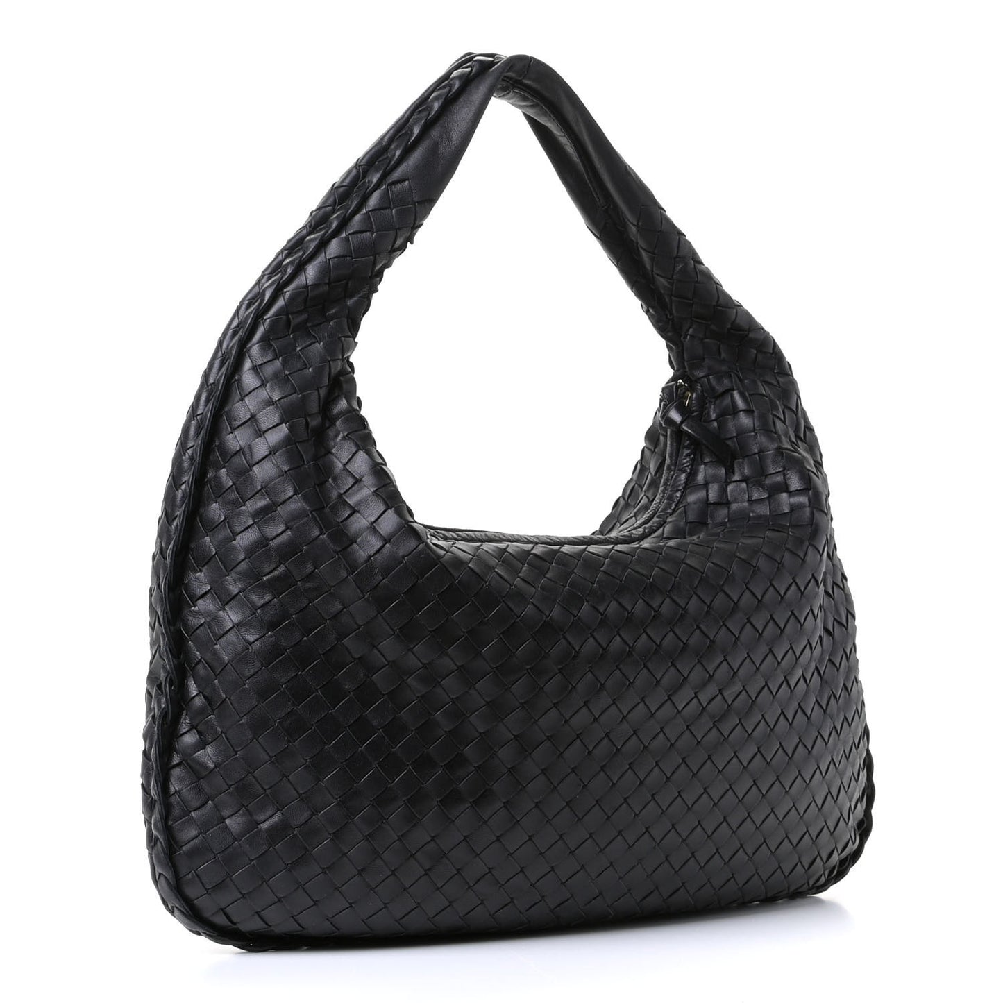 Nappa Intrecciato Small Veneta Hobo Black