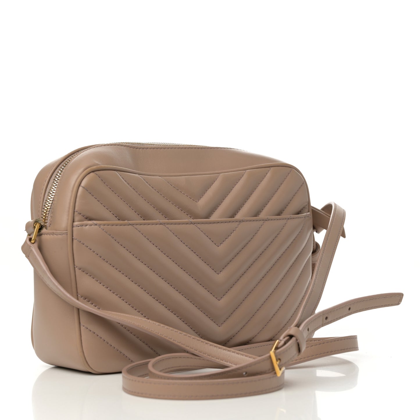 Calfskin Matelasse Monogram Lou Camera Bag Dark Latte