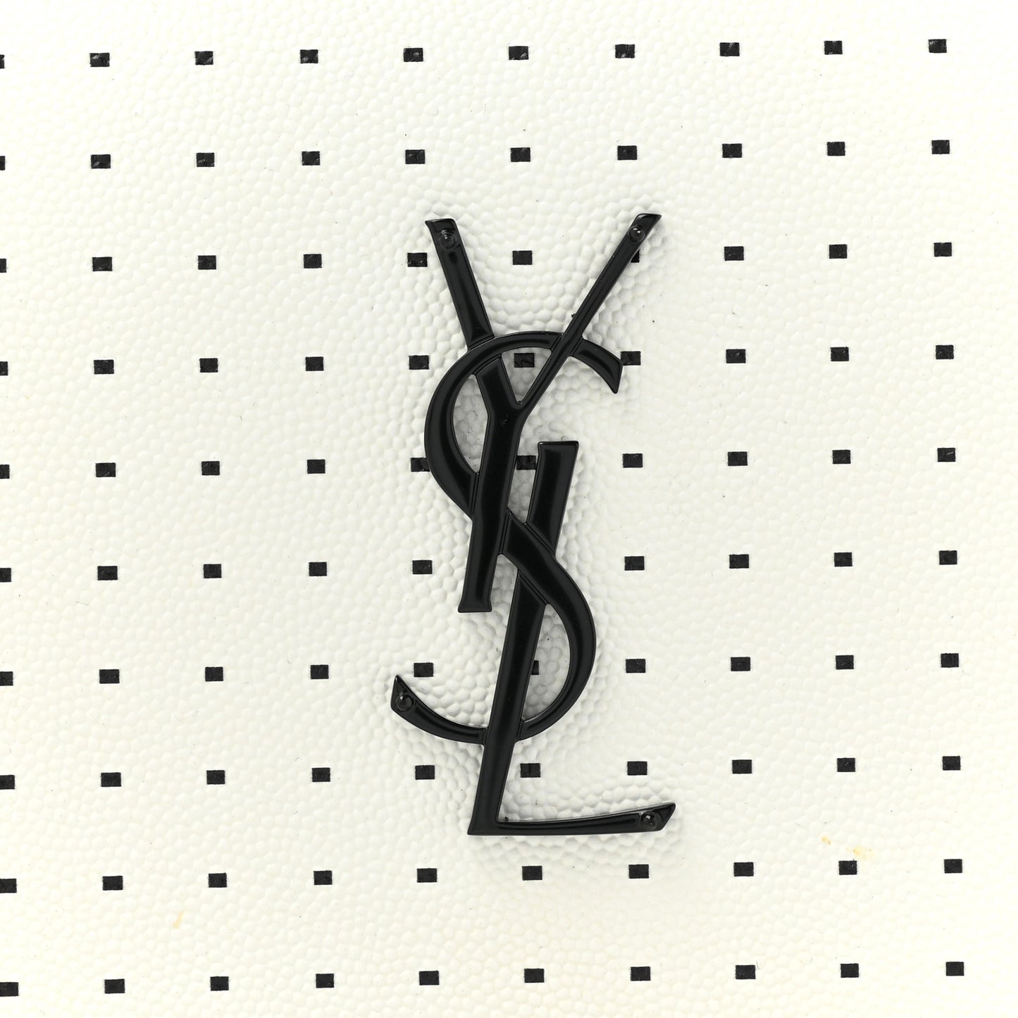 Grain De Poudre Square Dot Print Monogram Chain Wallet White Matte Black