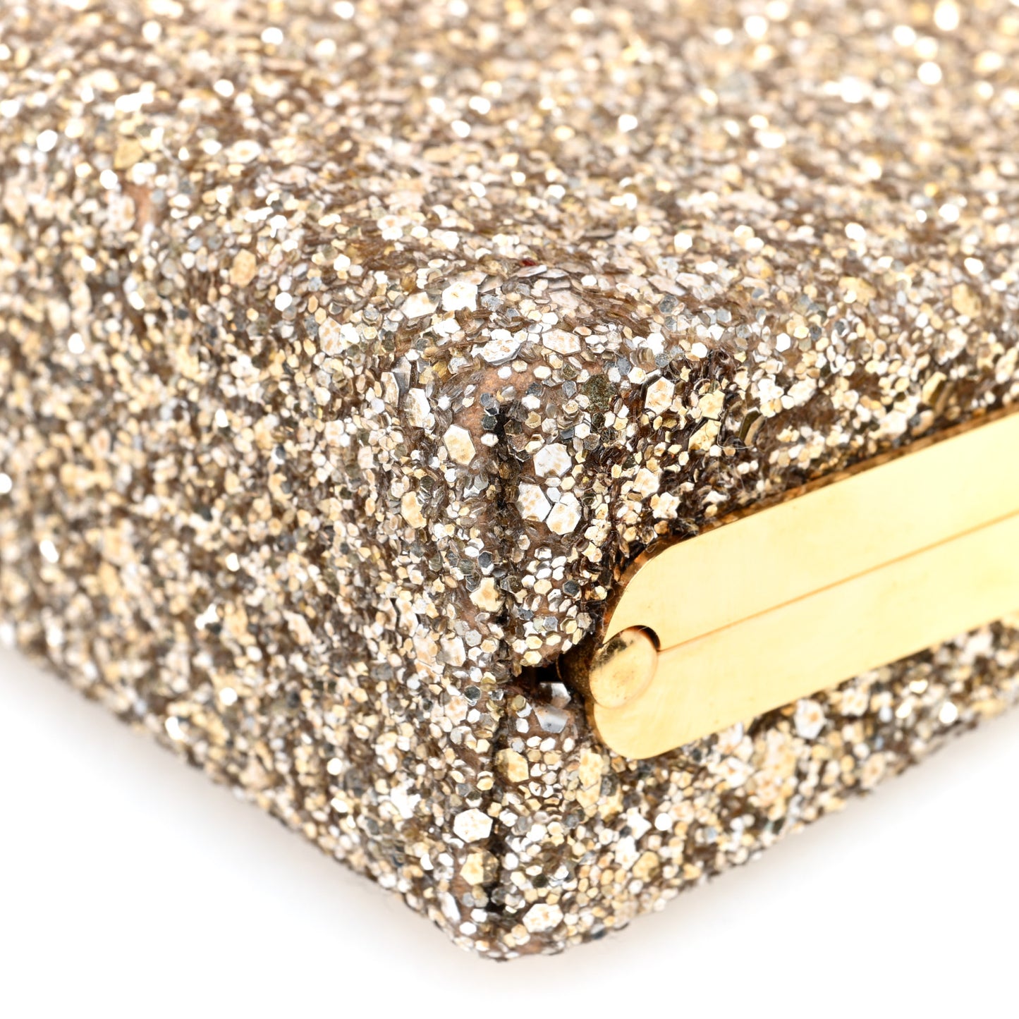 Coarse Glitter Celeste Clutch Antique Gold
