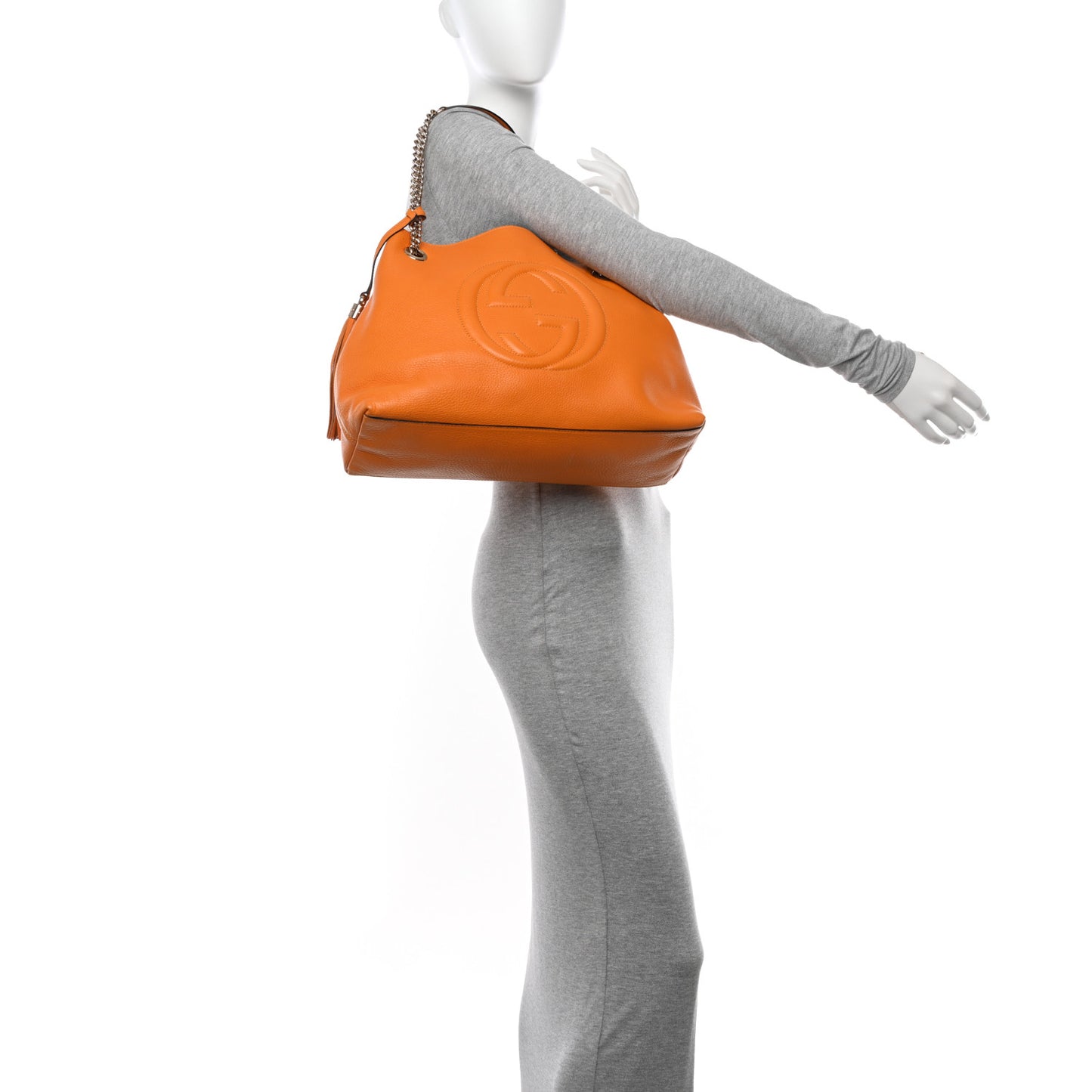 Pebbled Calfskin Medium Soho Chain Shoulder Bag Curcuma