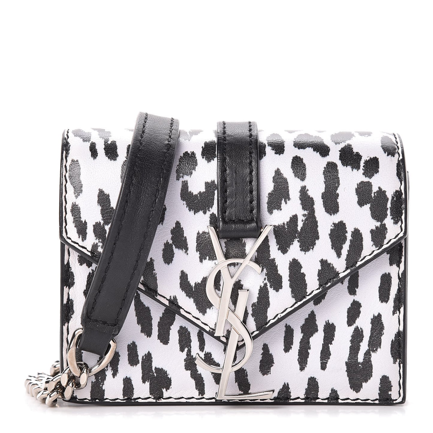 Calfskin Monogram Leopard Print Mini Candy Crossbody Black White