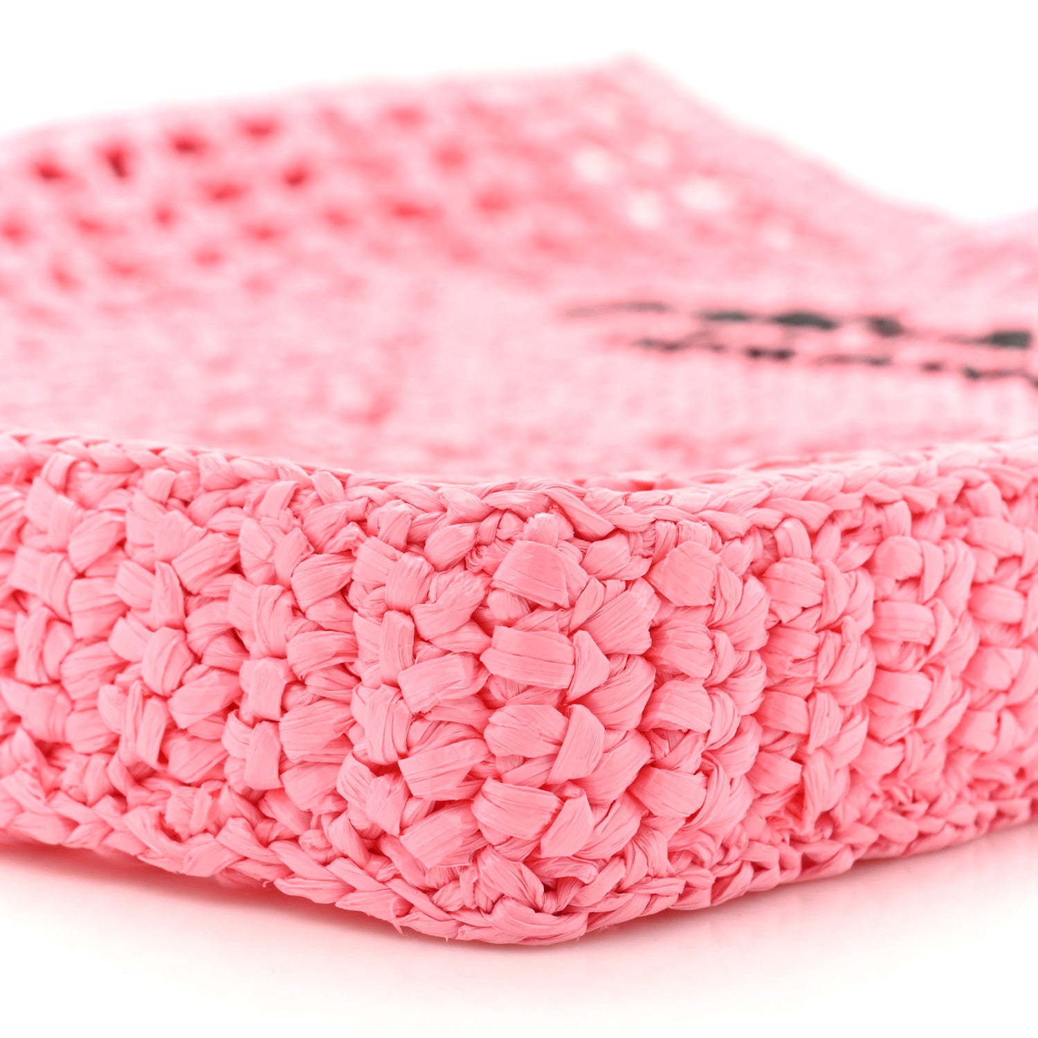 Prada Yarn Raffia Effect Crochet Logo Embroidered Tote Bag Petalo 7 of 8